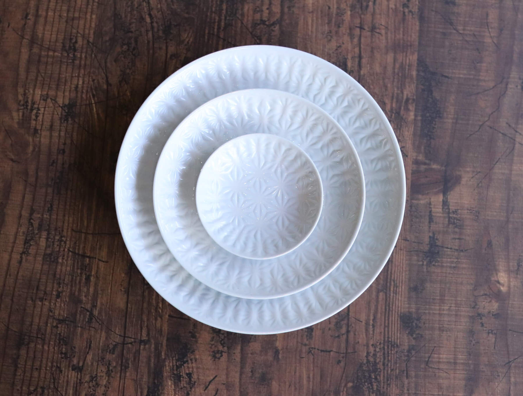 麻の葉　白磁/青白釉