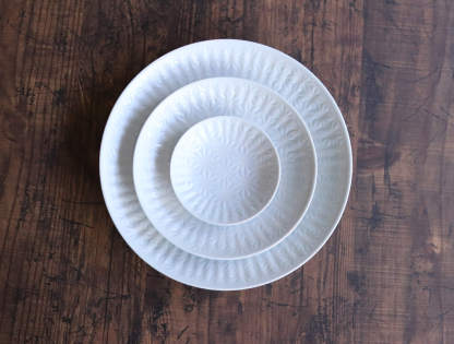 麻の葉　白磁/青白釉