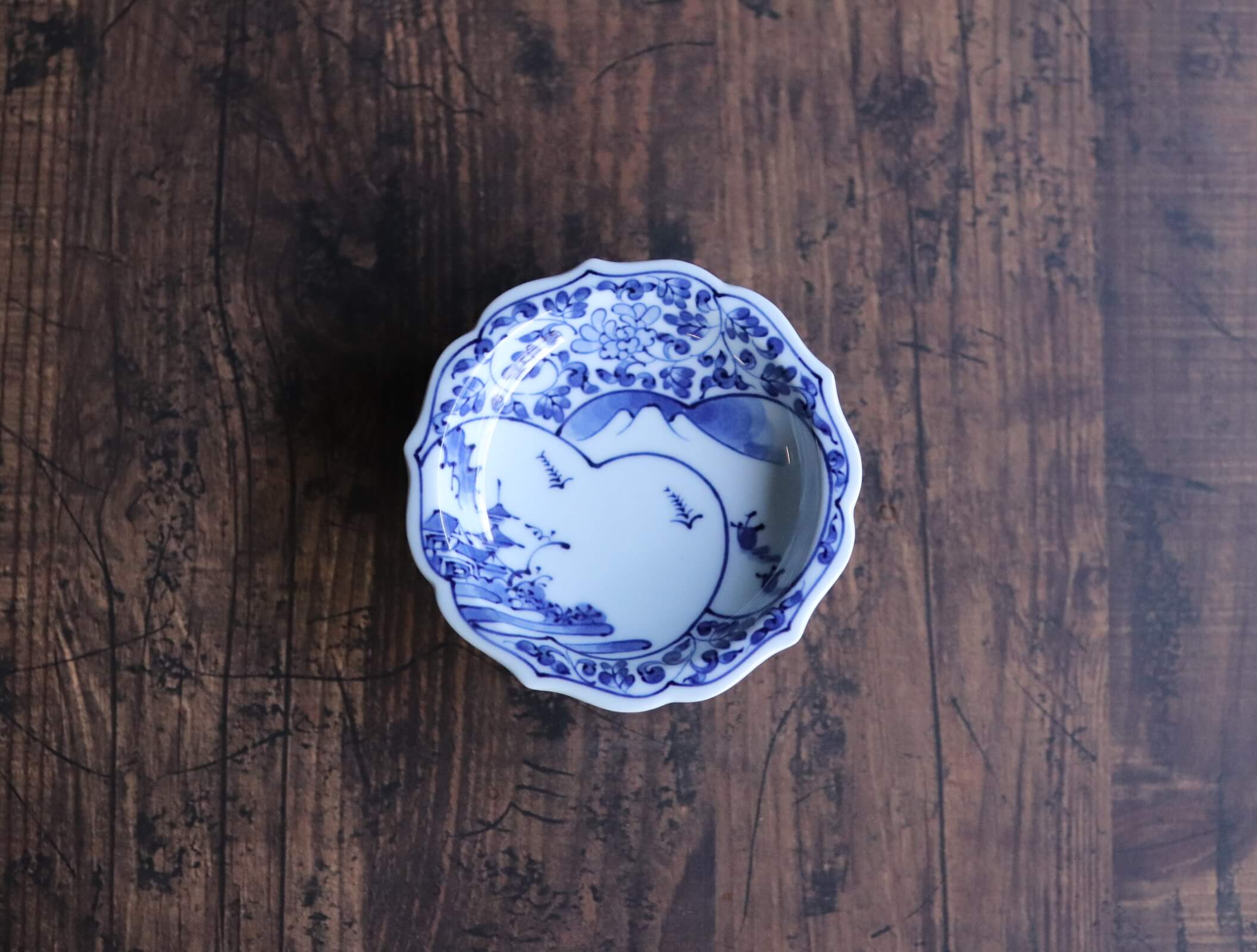 染付絵変わり小皿、小付