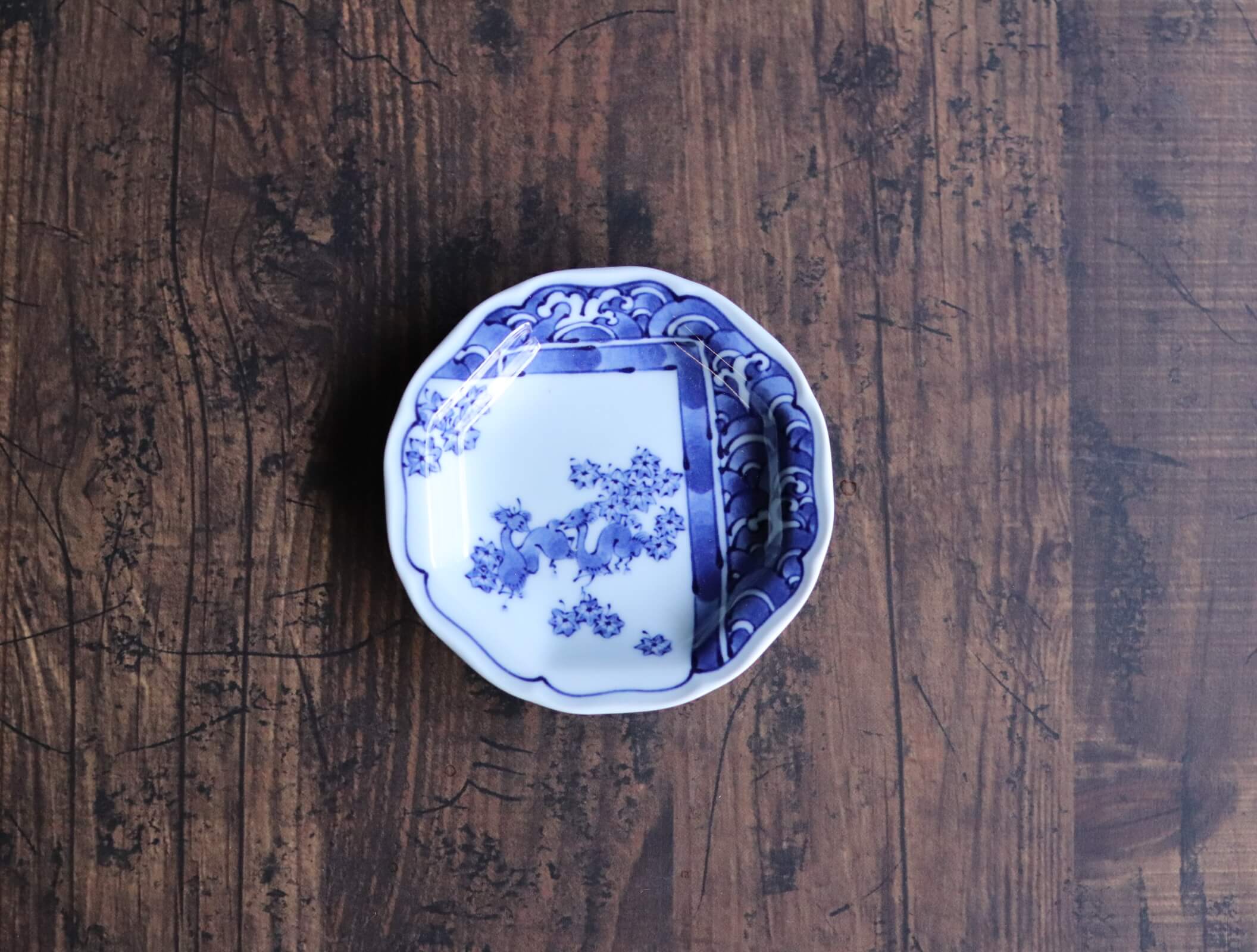 染付絵変わり小皿、小付