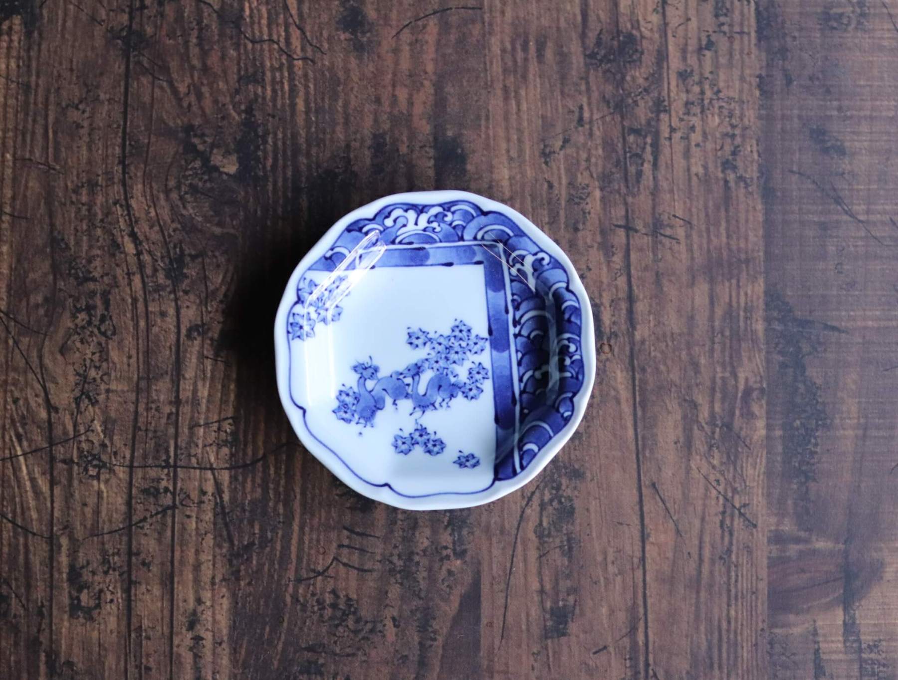 染付絵変わり小皿、小付