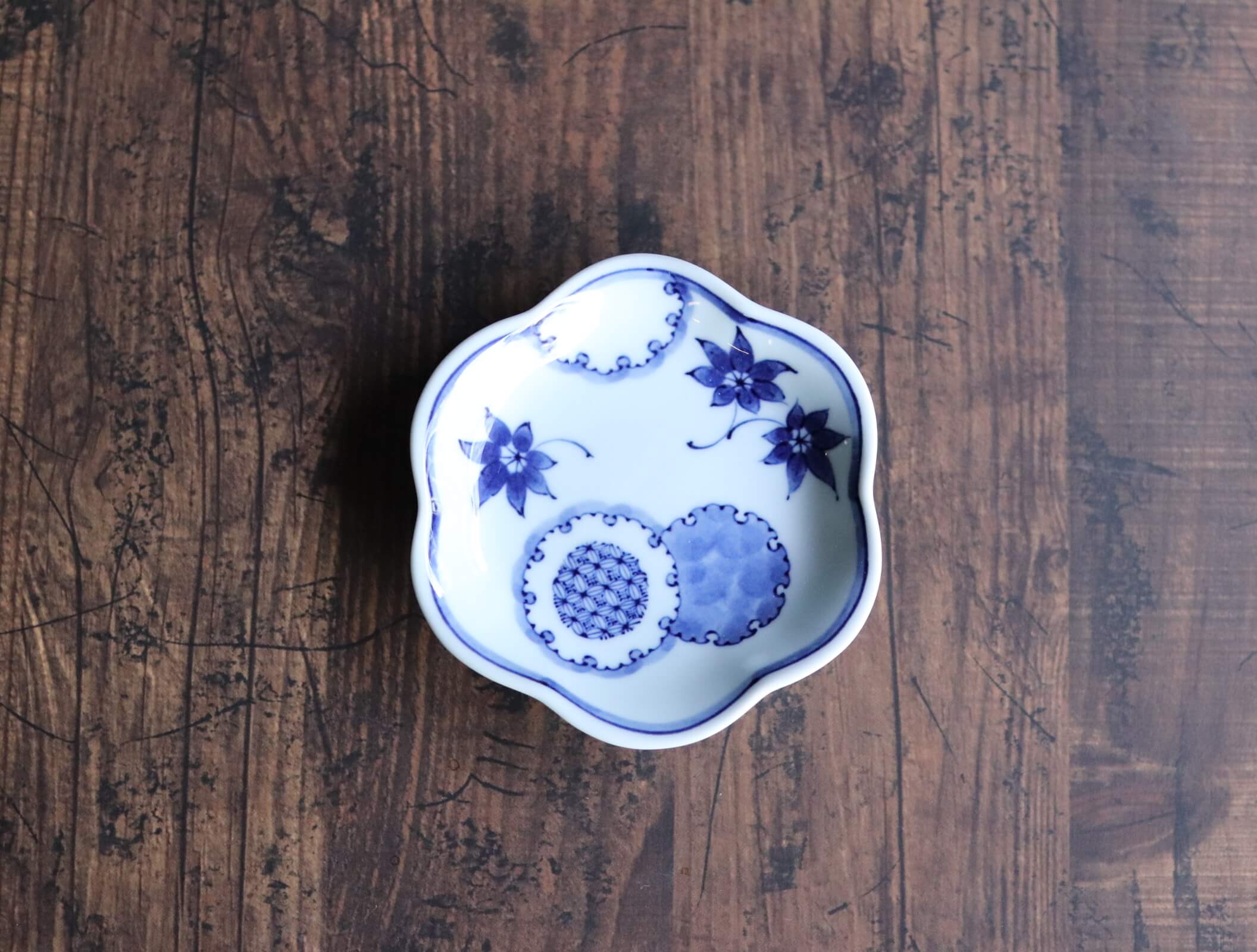 染付絵変わり小皿、小付