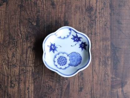 染付絵変わり小皿、小付