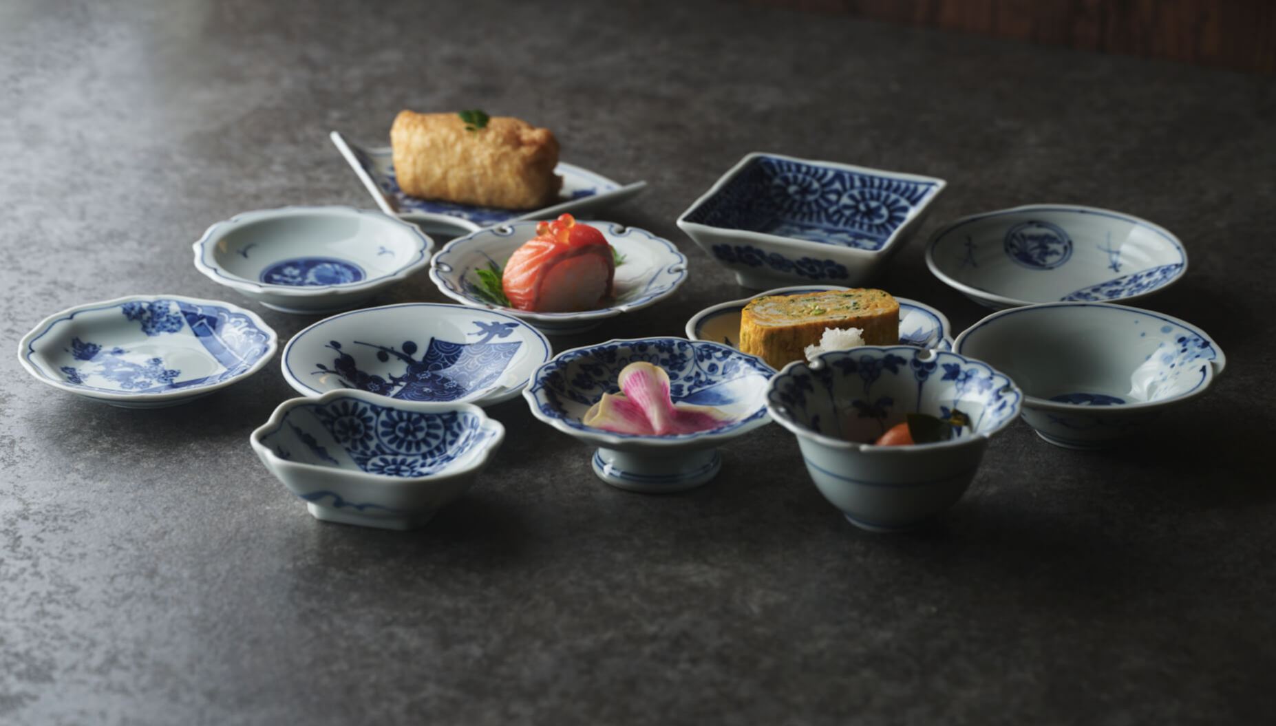 染付絵変わり小皿、小付