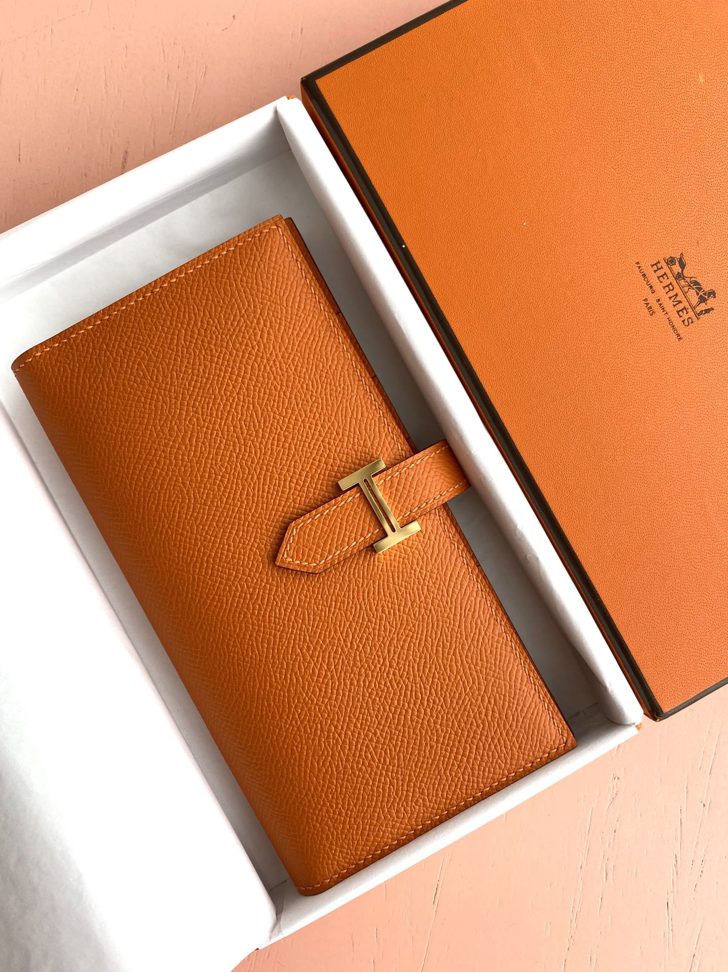 エルメス「Hermès」 レザーポケットウォレット