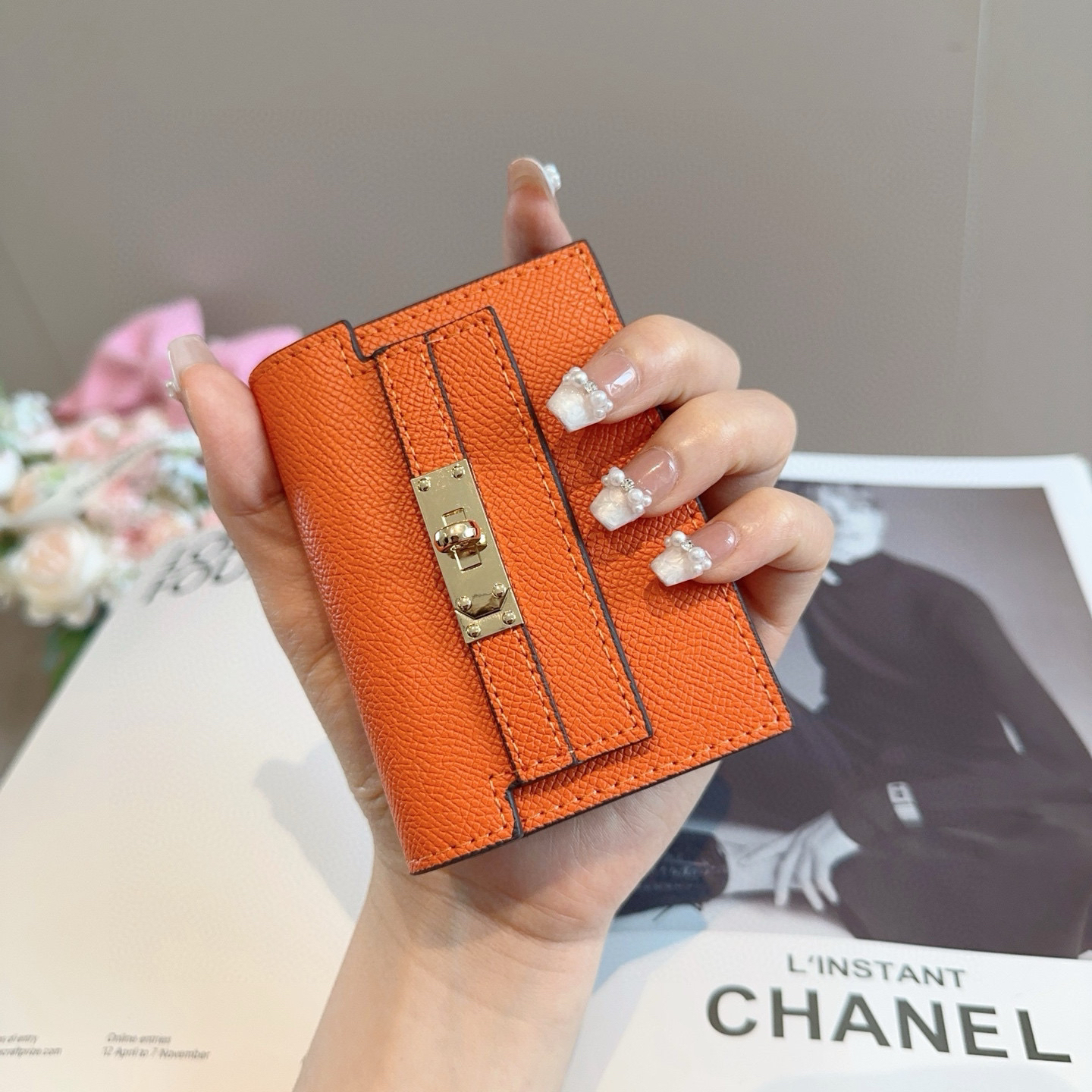 エルメス「Hermès」 レザーポケットウォレット