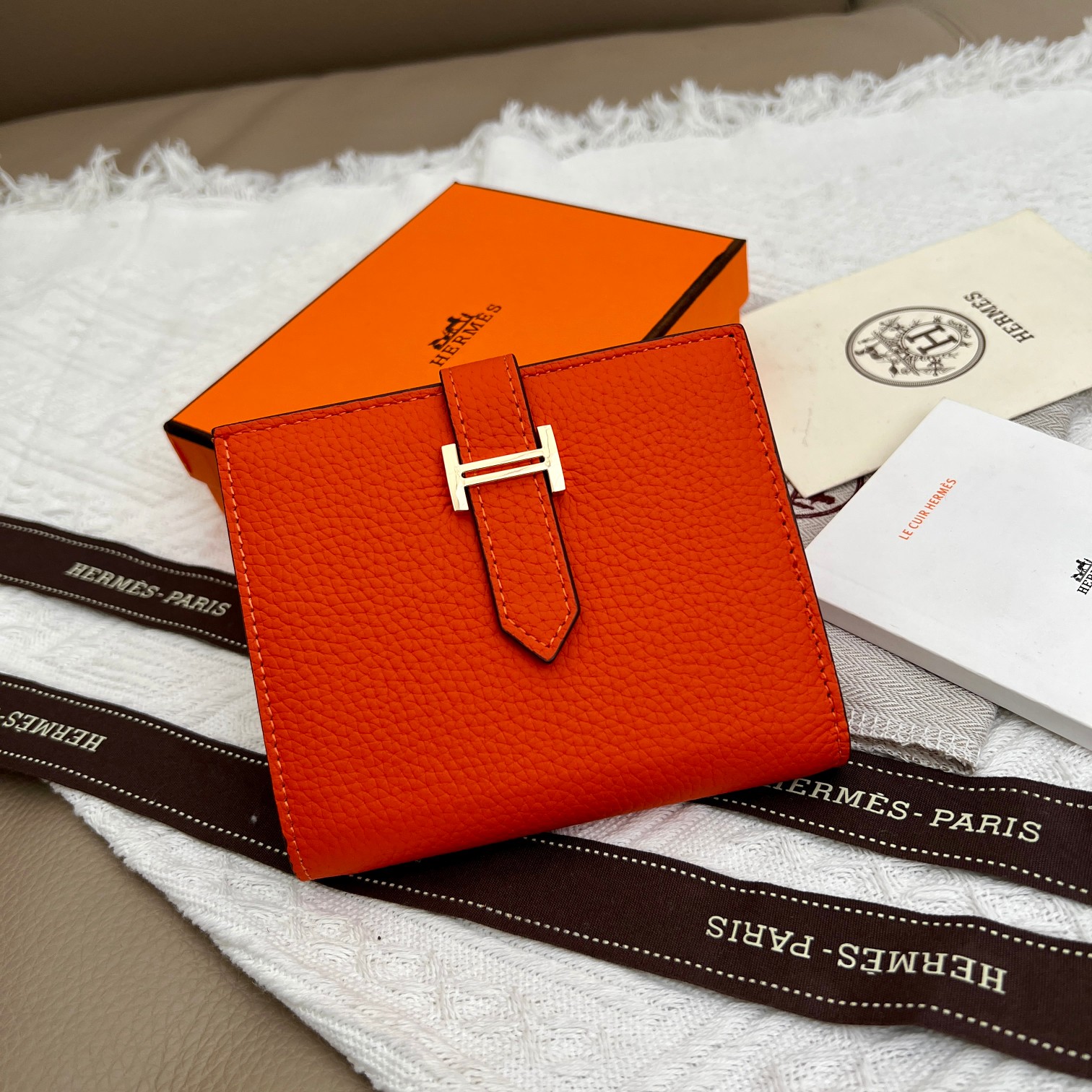 エルメス「Hermès」 レザーポケットウォレット