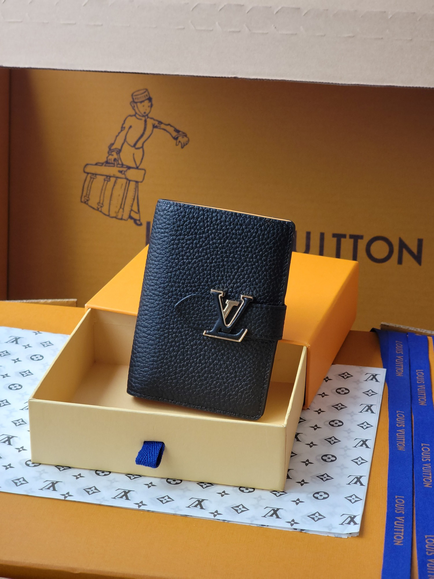 ルイ・ヴィトン「Louis Vuitton」レザーポケットウォレット