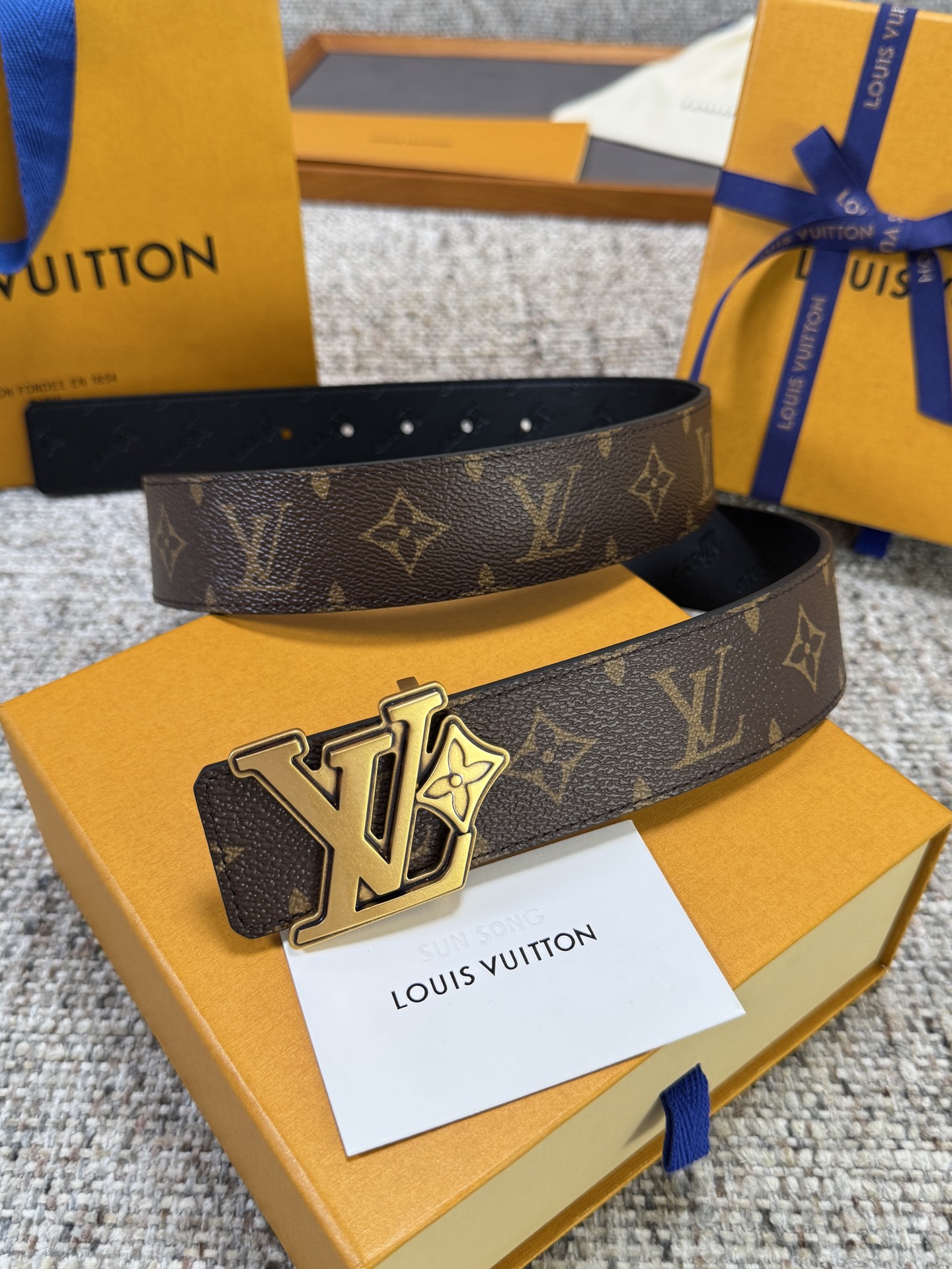 ルイ・ヴィトン「Louis Vuitton」ベルト モノグラムレザーベルト