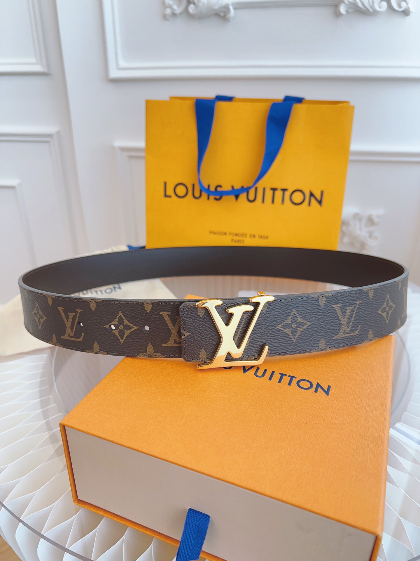 ルイ・ヴィトン「Louis Vuitton」ベルト モノグラムレザーベルト