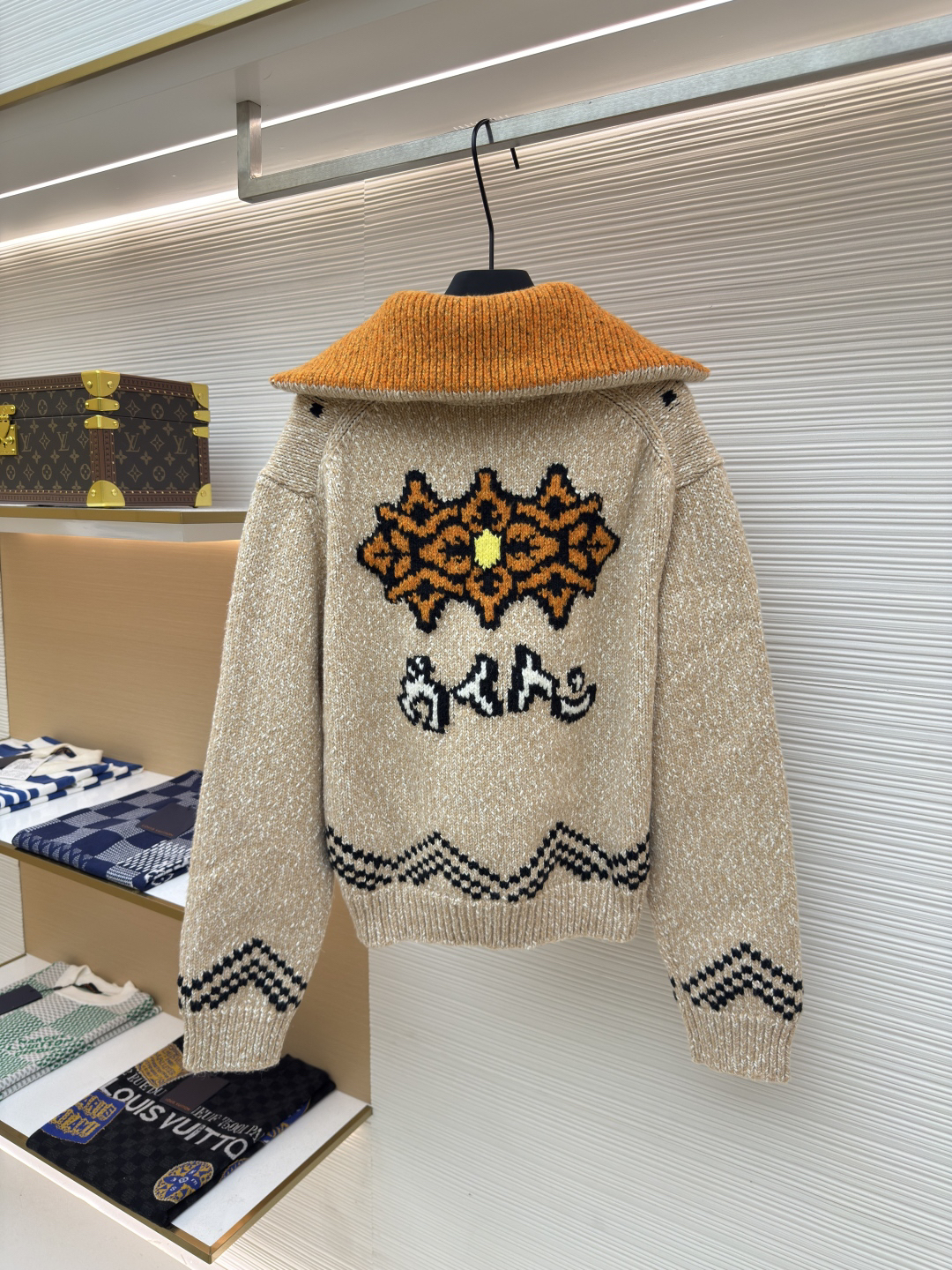 [ Louis Vuitton ] ルイ・ヴィトン  ロブスター編みウールニットジップコート