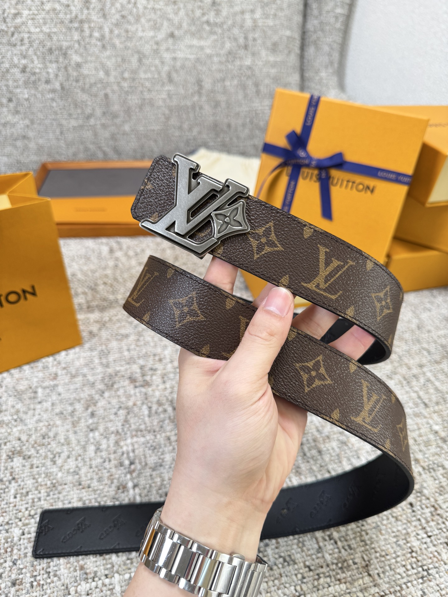 ルイ・ヴィトン「Louis Vuitton」ベルト モノグラムレザーベルト