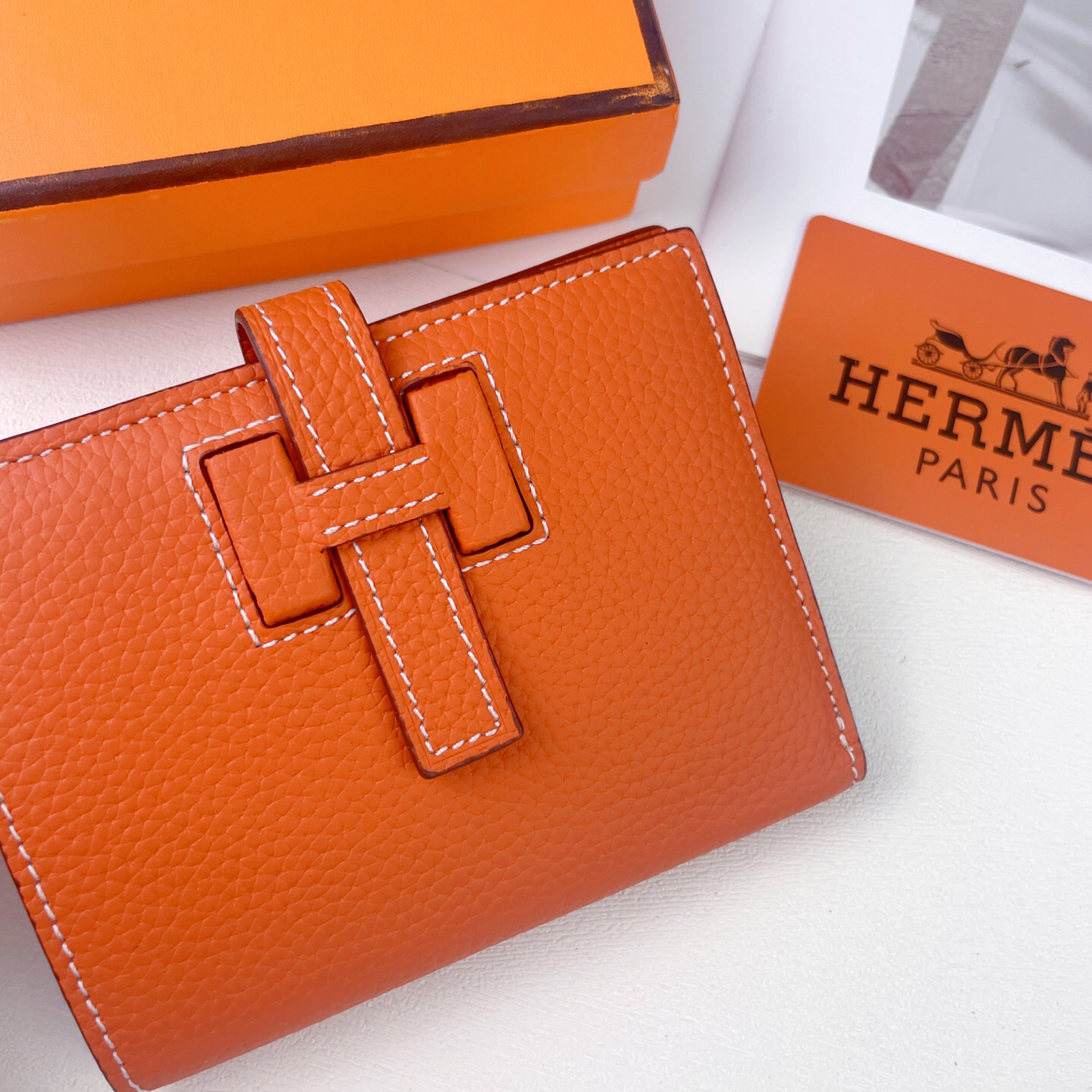 エルメス「Hermès」 レザーポケットウォレット