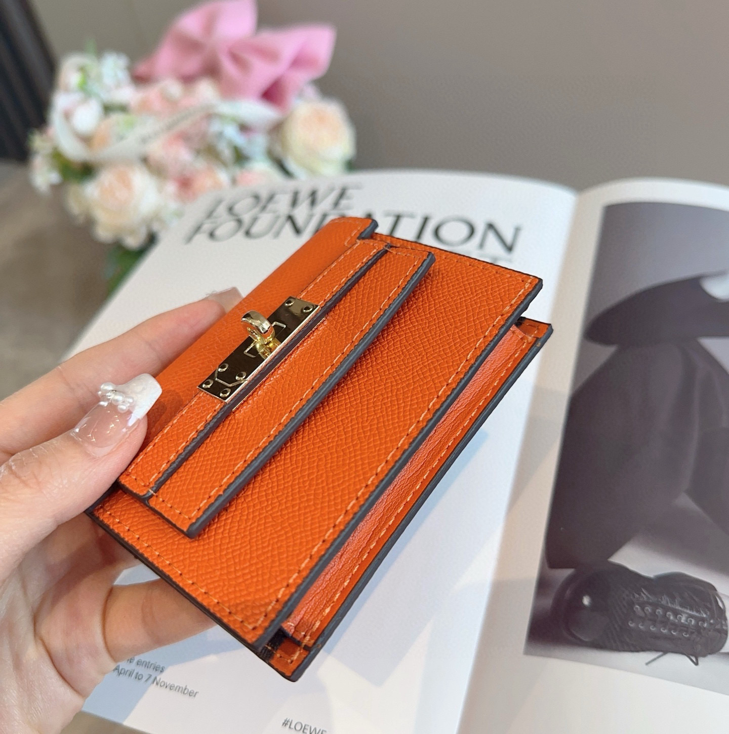 エルメス「Hermès」 レザーポケットウォレット