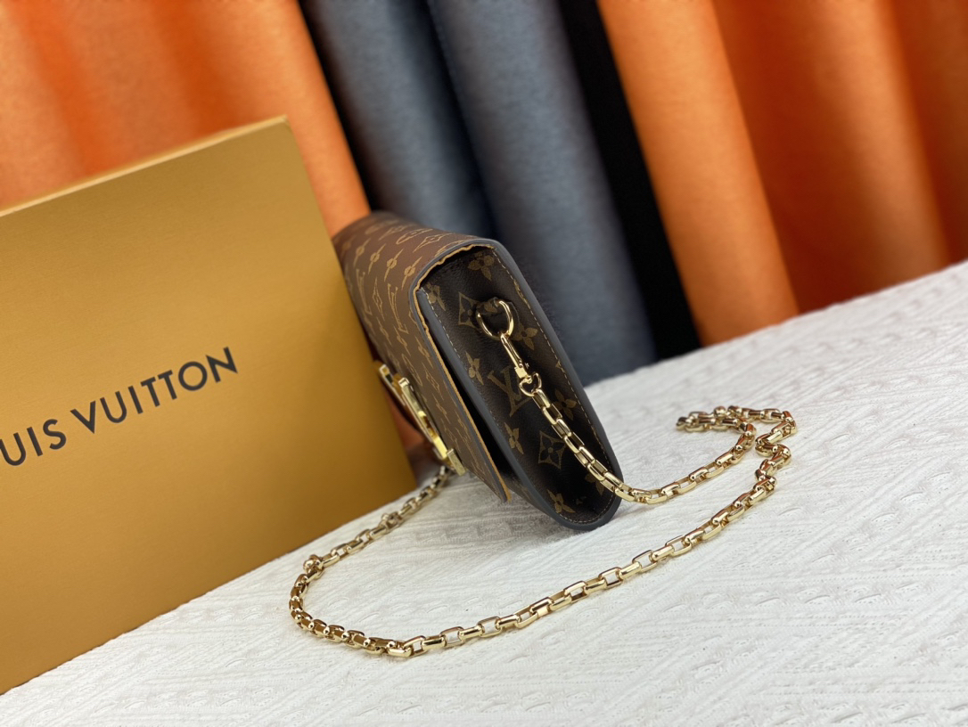 ルイ・ヴィトン「Louis Vuitton」レザーポケットウォレット レディース おしゃれ ショルダーバッグ