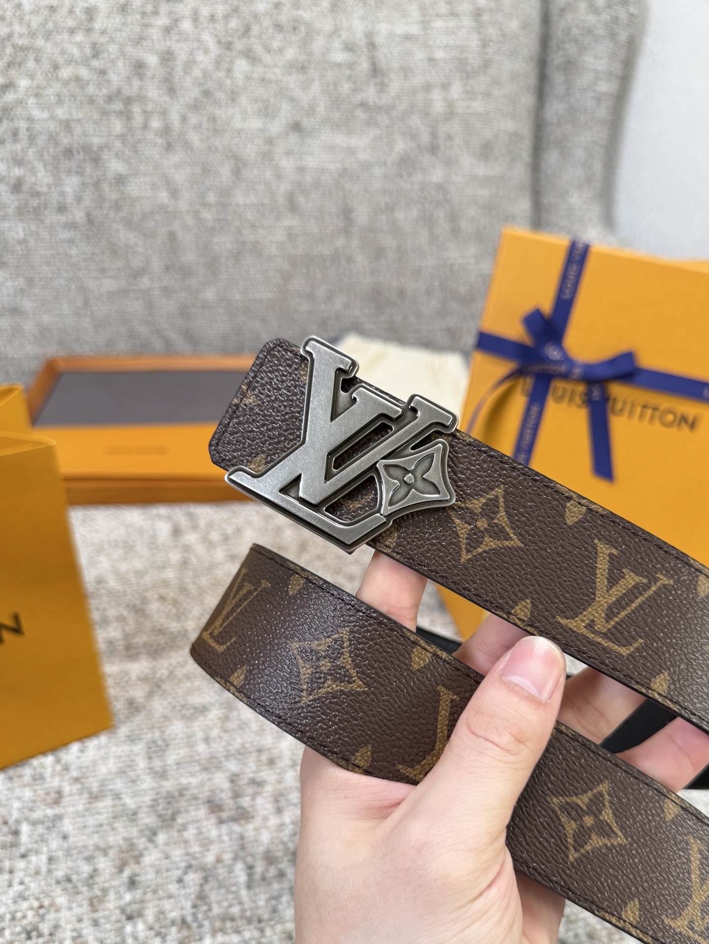 ルイ・ヴィトン「Louis Vuitton」ベルト モノグラムレザーベルト