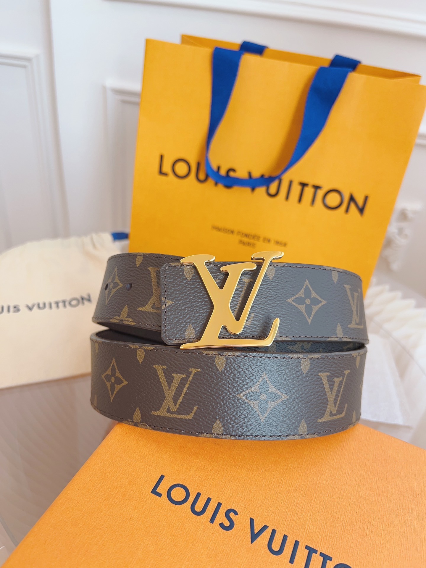 ルイ・ヴィトン「Louis Vuitton」ベルト モノグラムレザーベルト