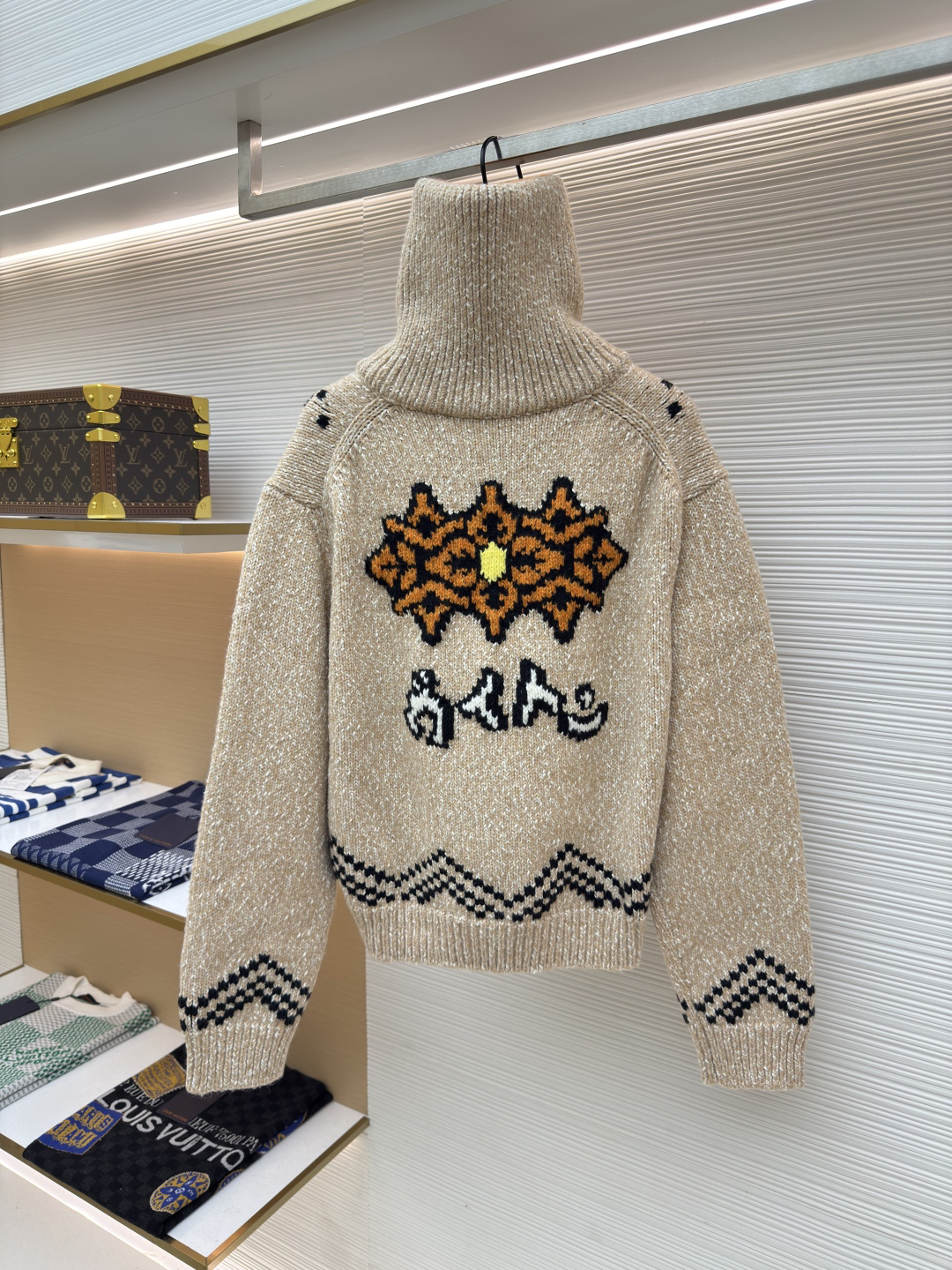 [ Louis Vuitton ] ルイ・ヴィトン  ロブスター編みウールニットジップコート