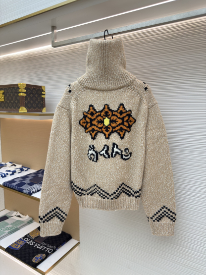 [ Louis Vuitton ] ルイ・ヴィトン  ロブスター編みウールニットジップコート