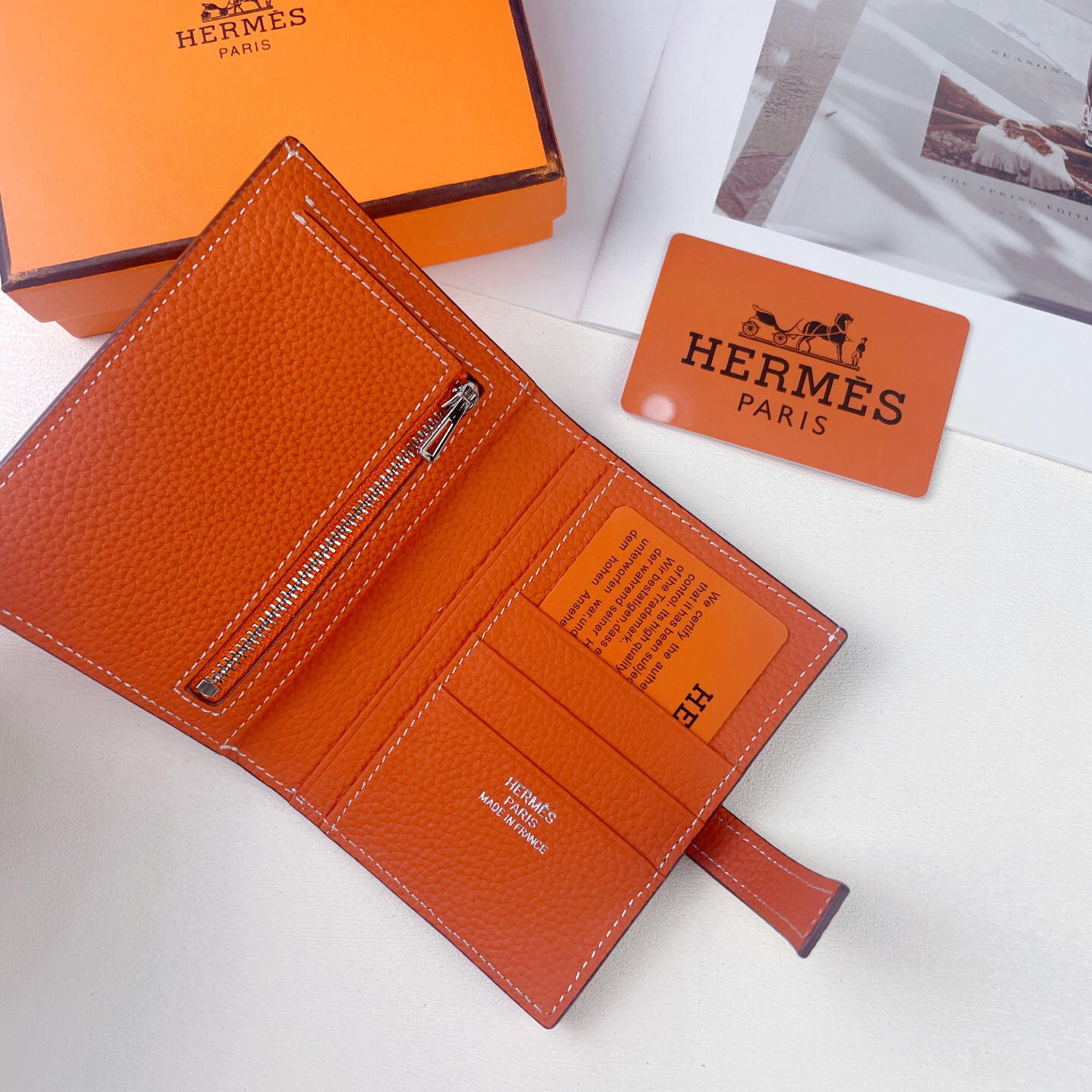 エルメス「Hermès」 レザーポケットウォレット