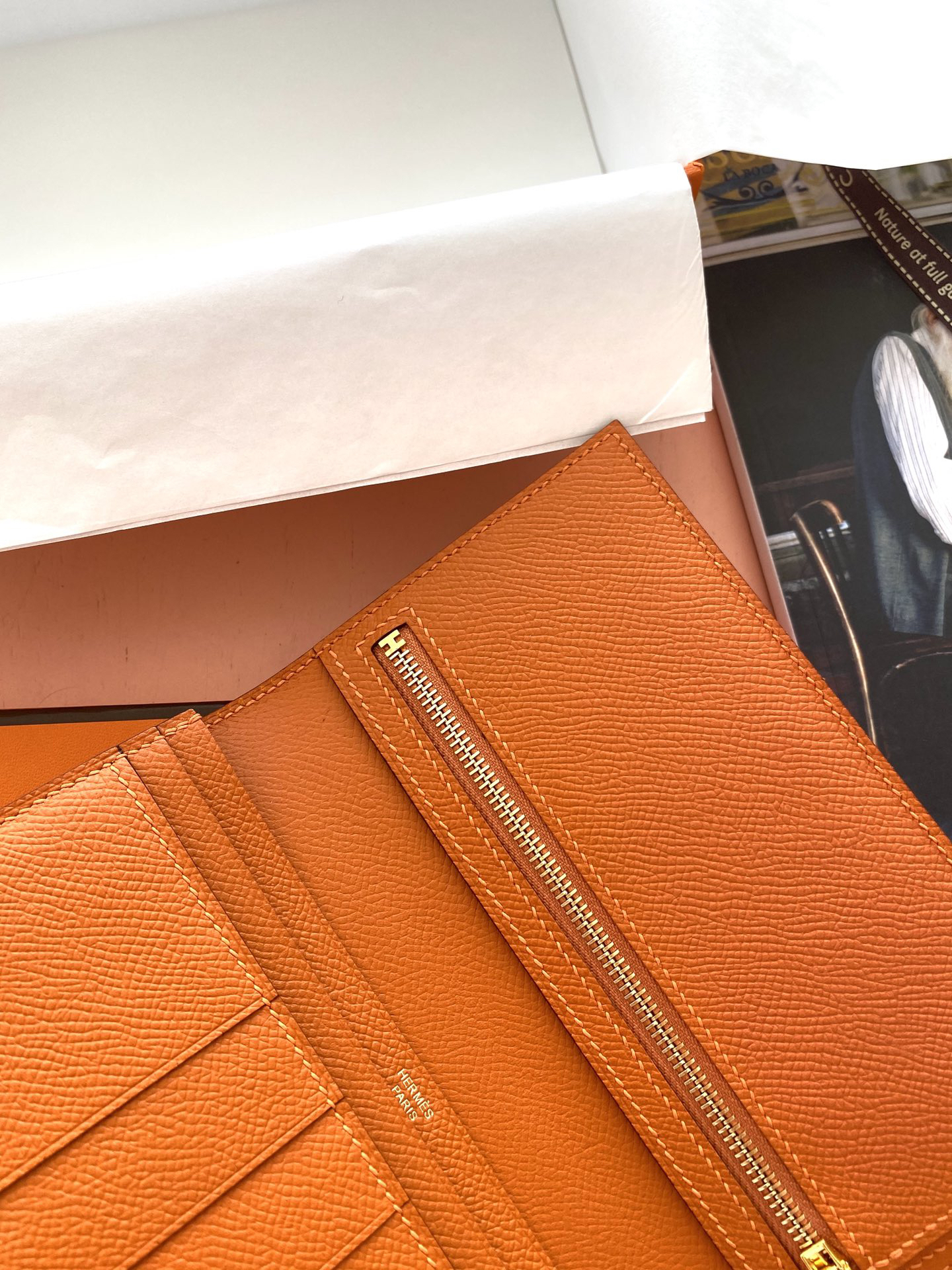 エルメス「Hermès」 レザーポケットウォレット