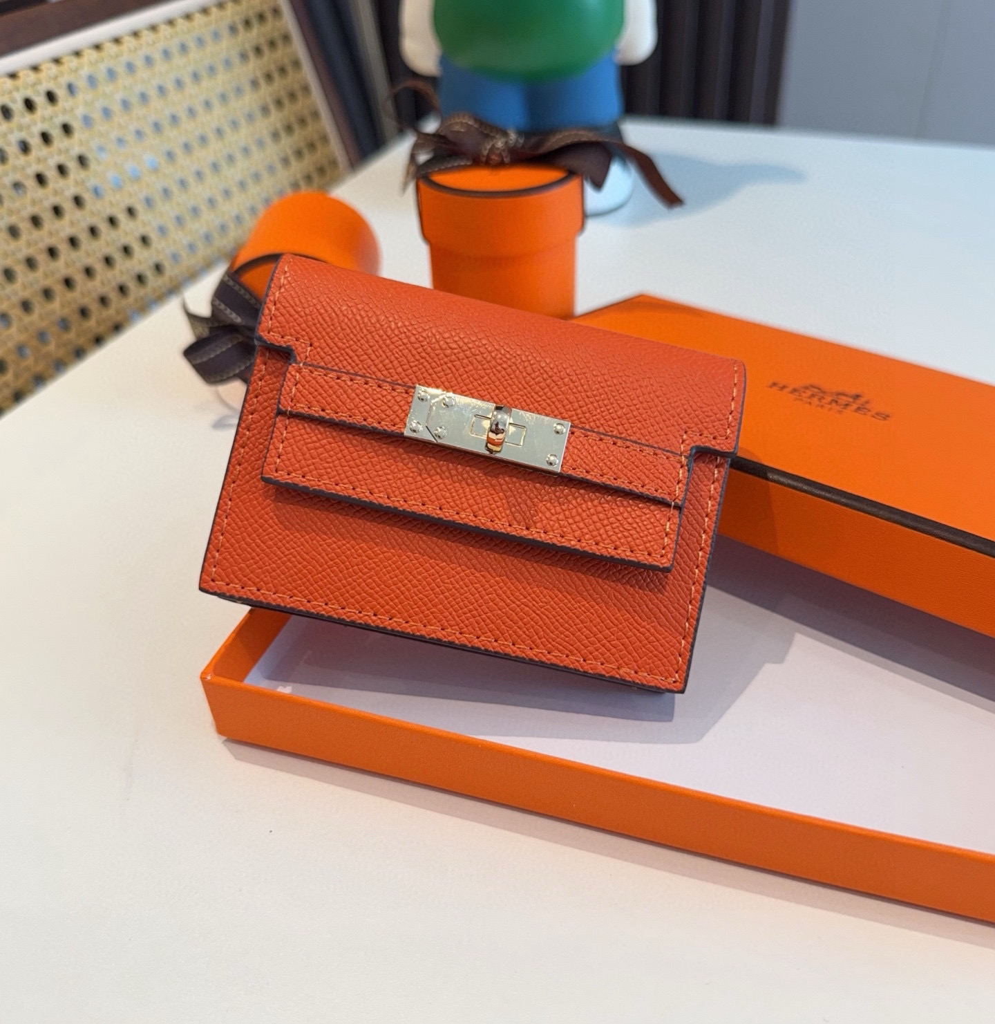 エルメス「Hermès」 レザーポケットウォレット