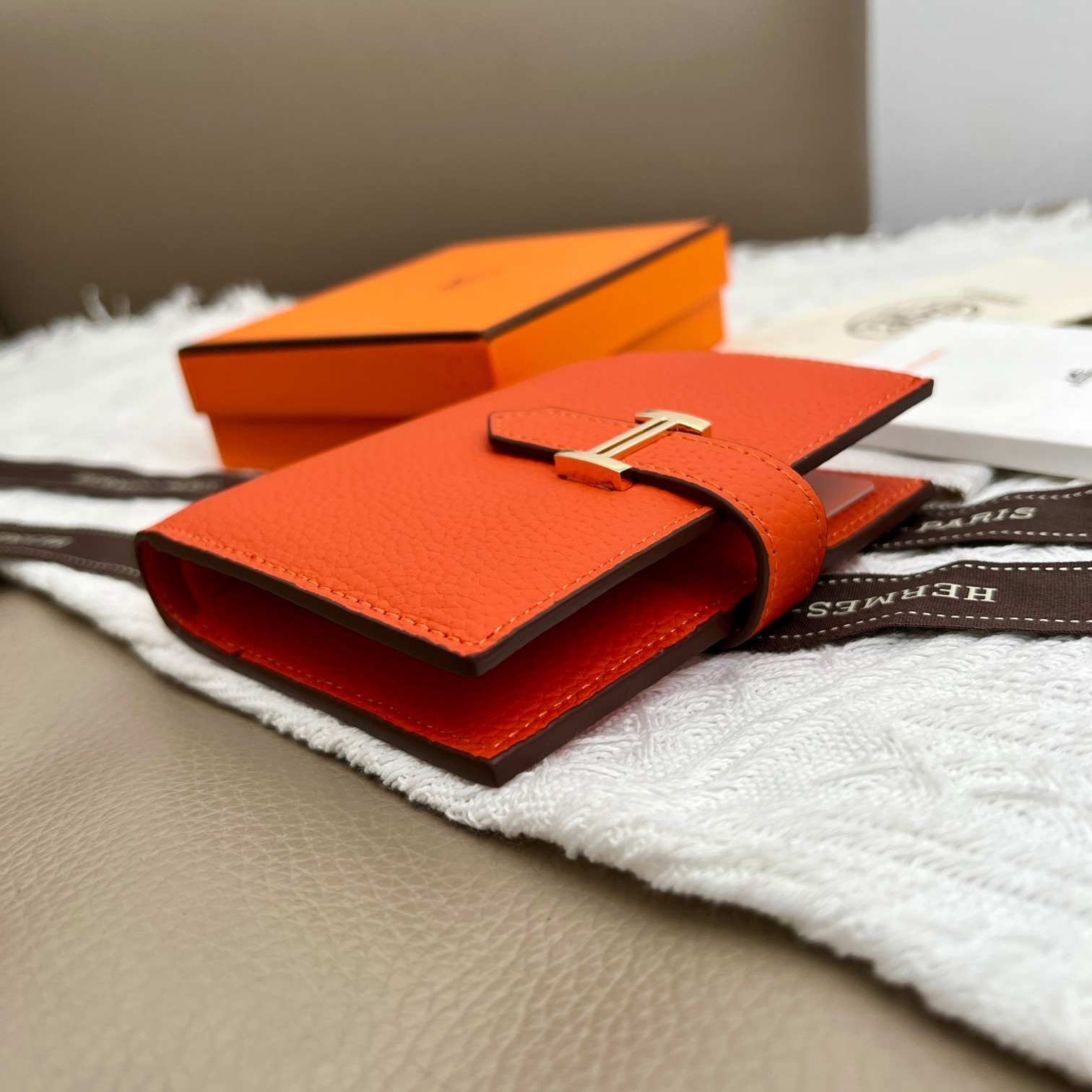エルメス「Hermès」 レザーポケットウォレット