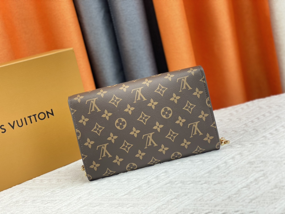 ルイ・ヴィトン「Louis Vuitton」レザーポケットウォレット レディース おしゃれ ショルダーバッグ