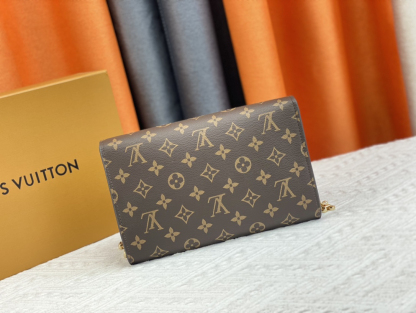 ルイ・ヴィトン「Louis Vuitton」レザーポケットウォレット レディース おしゃれ ショルダーバッグ