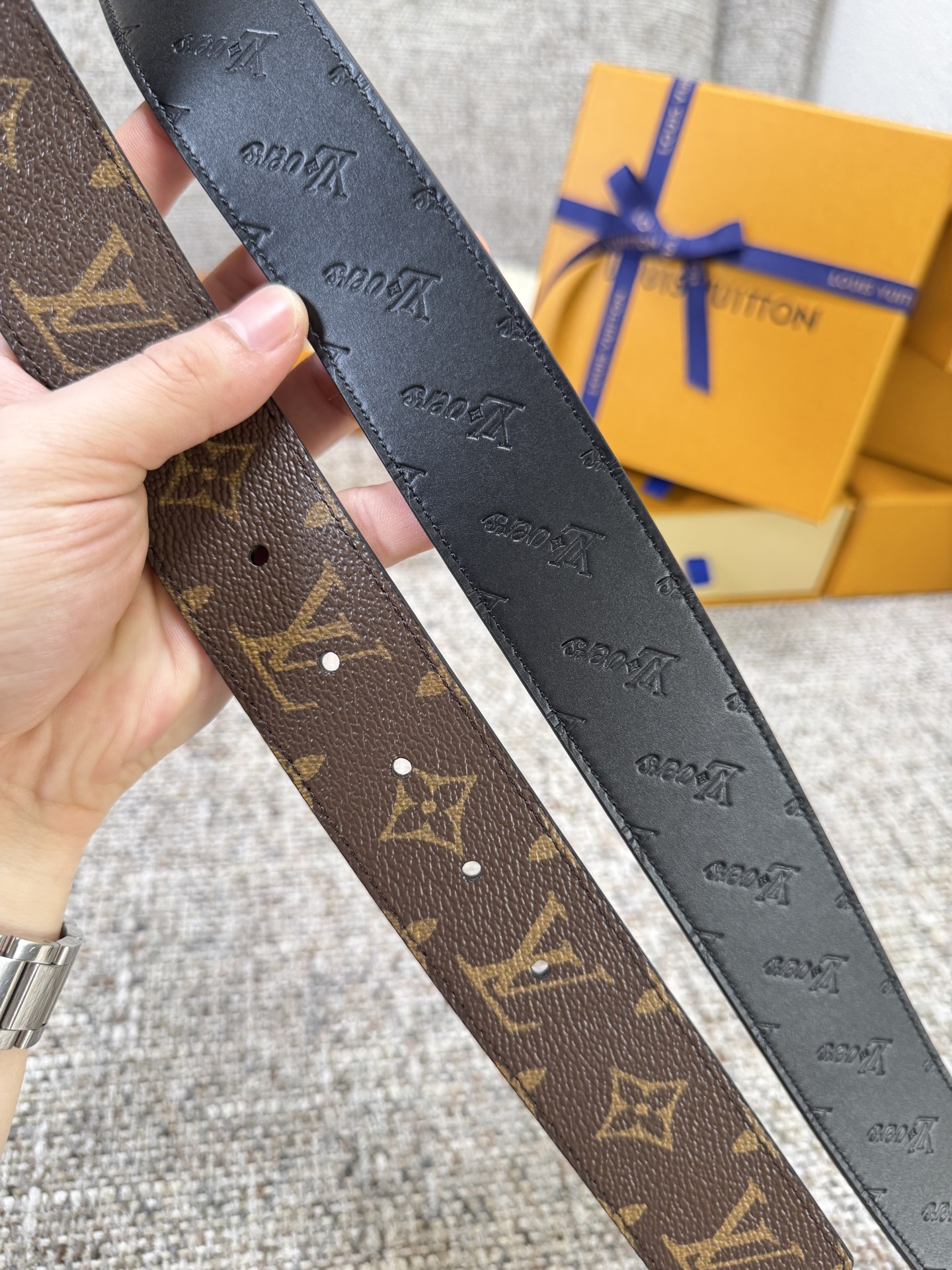 ルイ・ヴィトン「Louis Vuitton」ベルト モノグラムレザーベルト