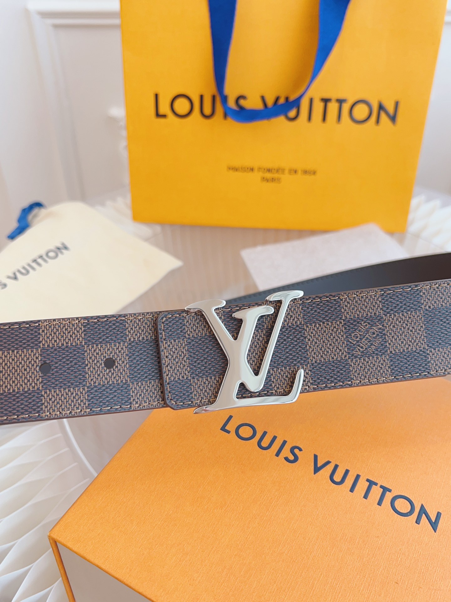 ルイ・ヴィトン「Louis Vuitton」ベルト モノグラムレザーベルト