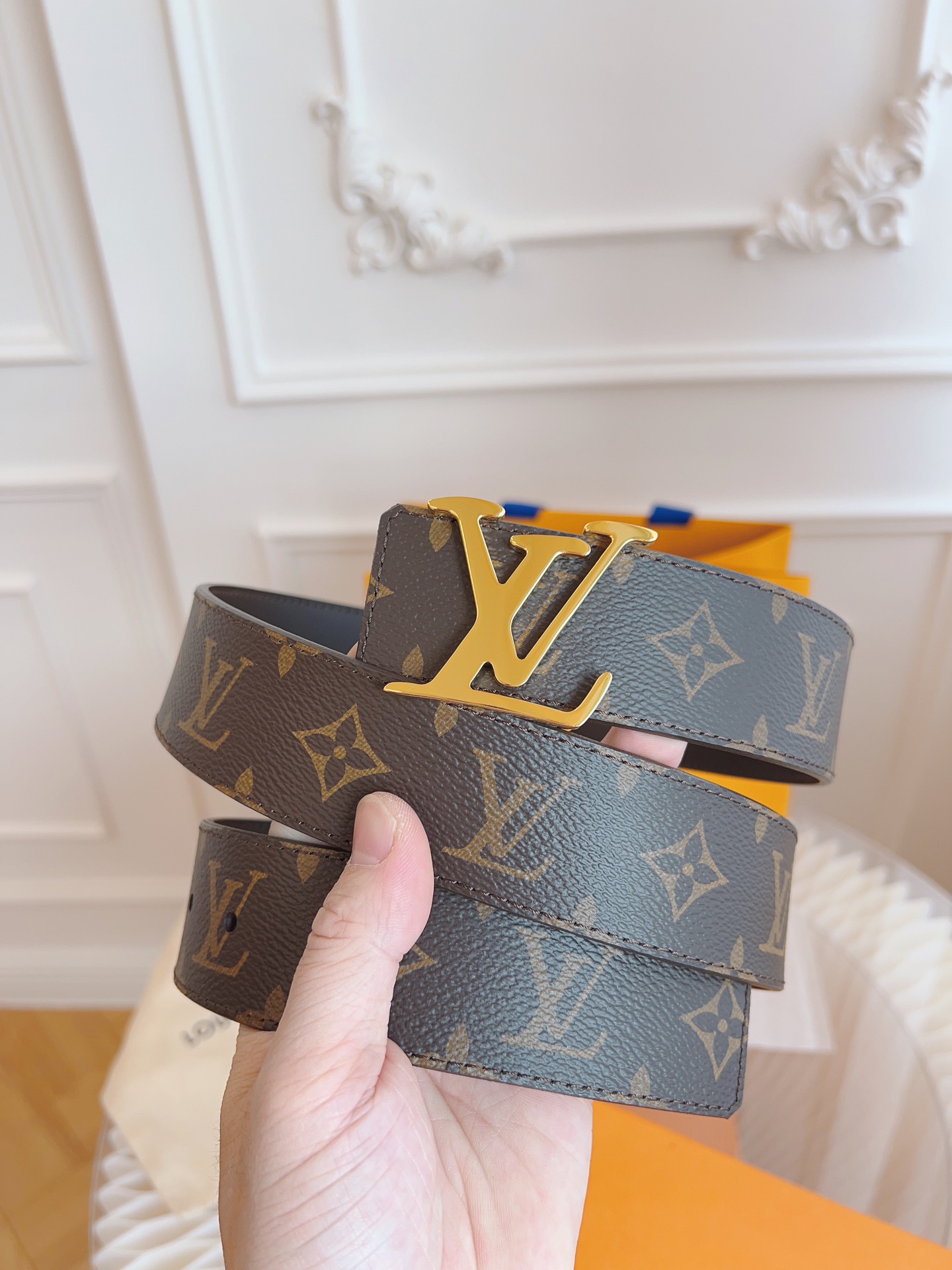 ルイ・ヴィトン「Louis Vuitton」ベルト モノグラムレザーベルト