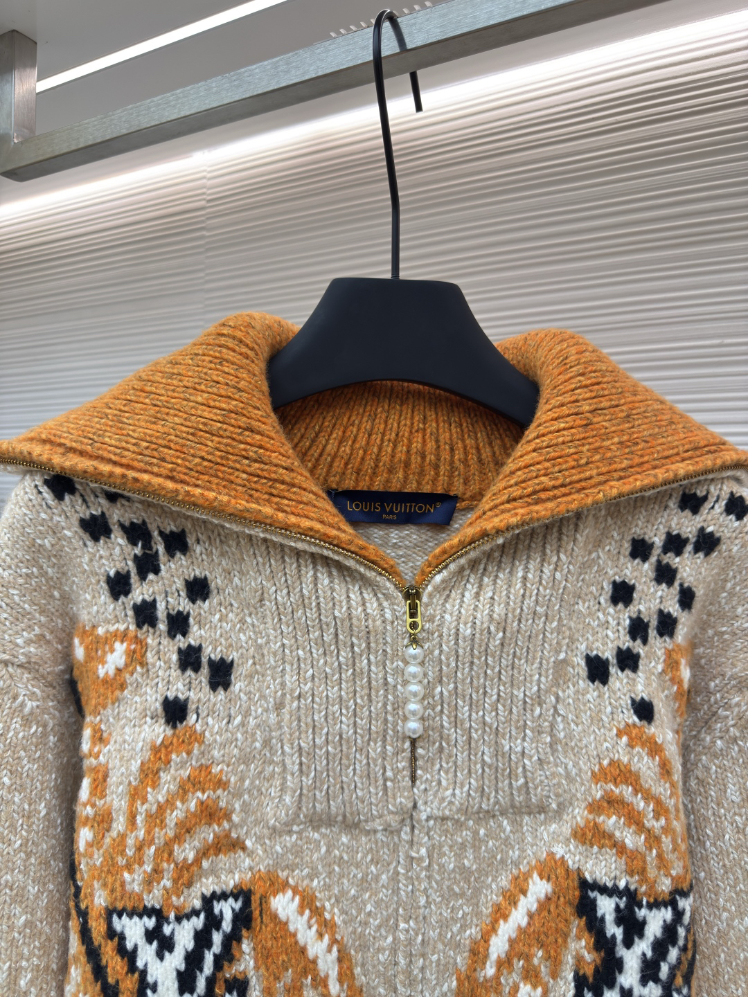 [ Louis Vuitton ] ルイ・ヴィトン  ロブスター編みウールニットジップコート