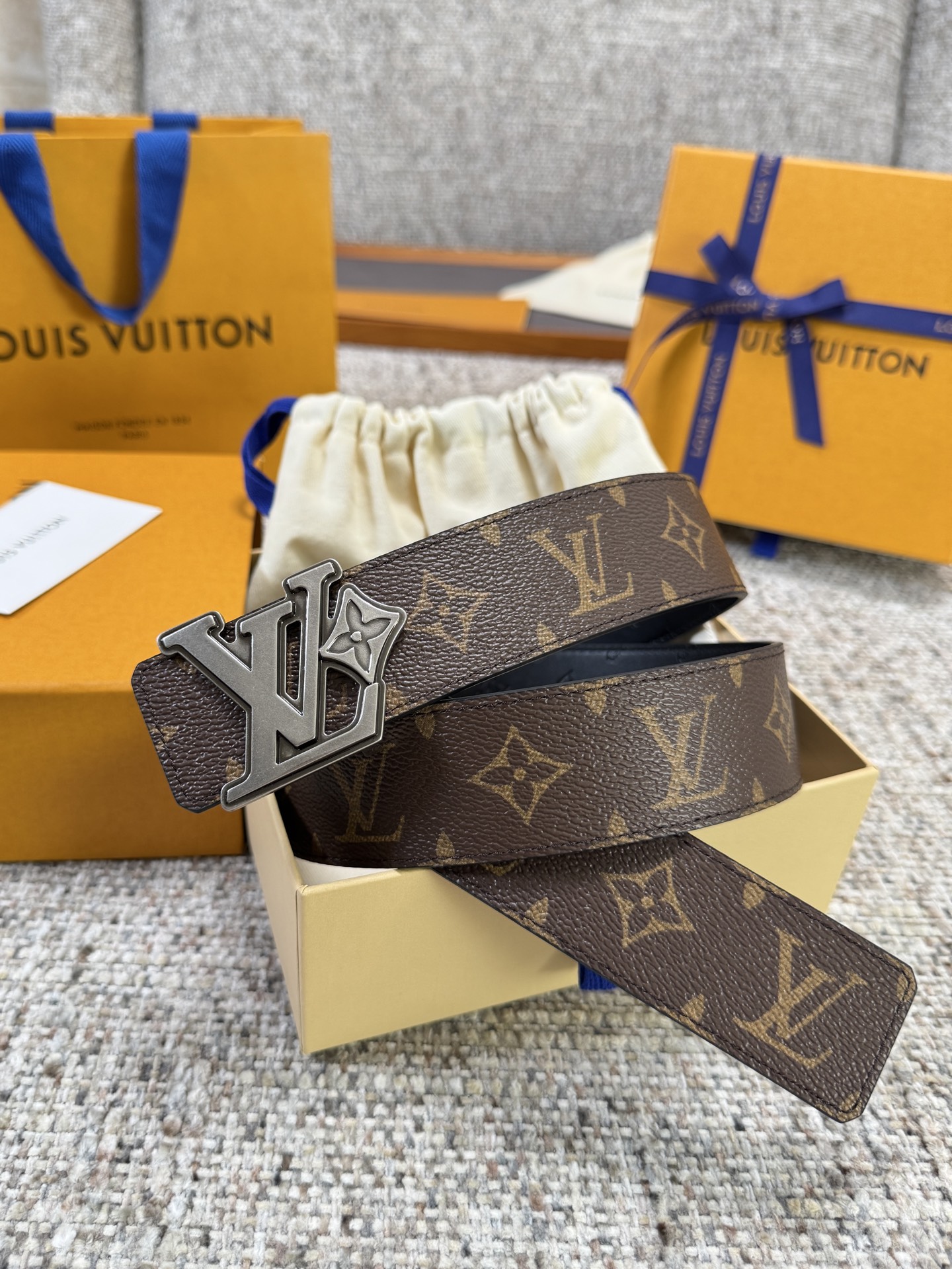 ルイ・ヴィトン「Louis Vuitton」ベルト モノグラムレザーベルト