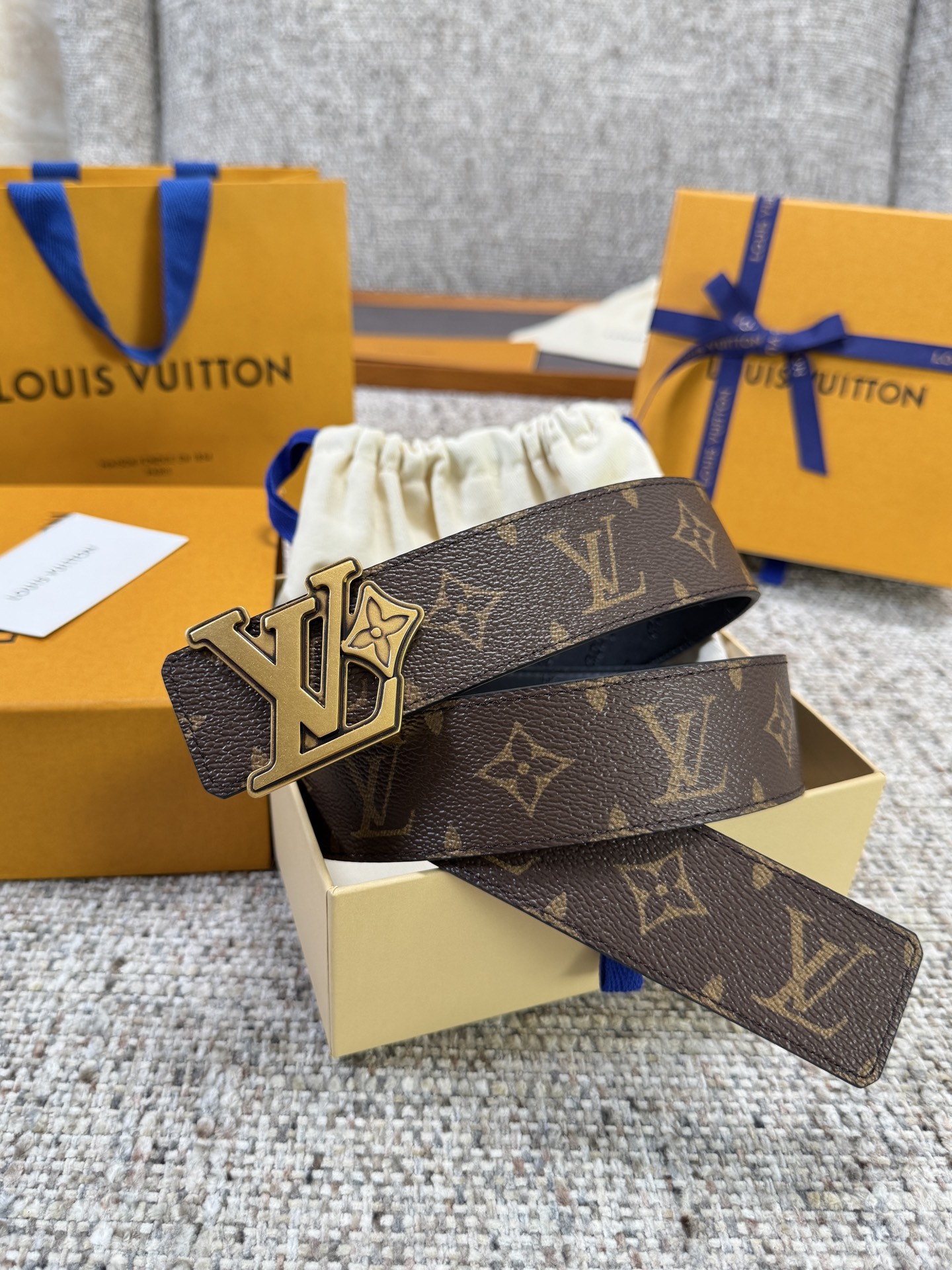 ルイ・ヴィトン「Louis Vuitton」ベルト モノグラムレザーベルト