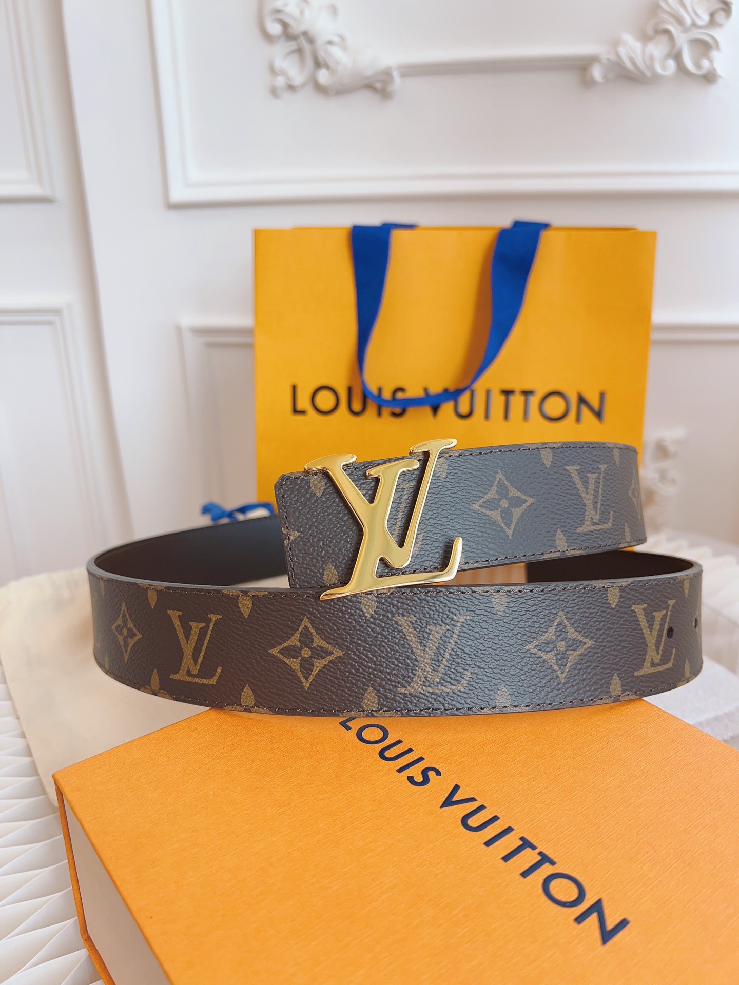 ルイ・ヴィトン「Louis Vuitton」ベルト モノグラムレザーベルト