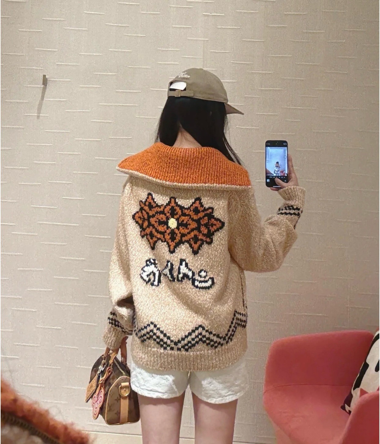 [ Louis Vuitton ] ルイ・ヴィトン  ロブスター編みウールニットジップコート