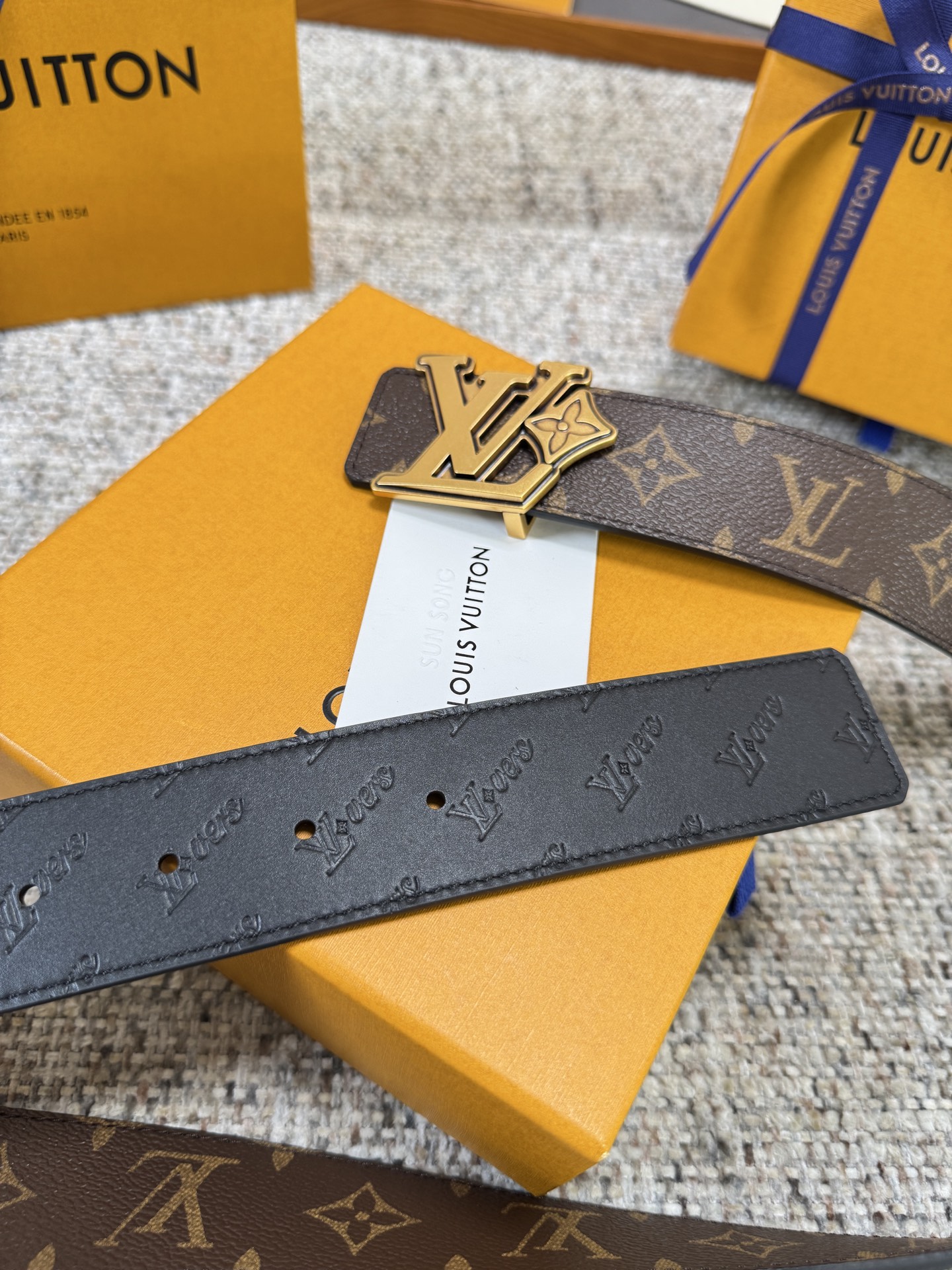 ルイ・ヴィトン「Louis Vuitton」ベルト モノグラムレザーベルト