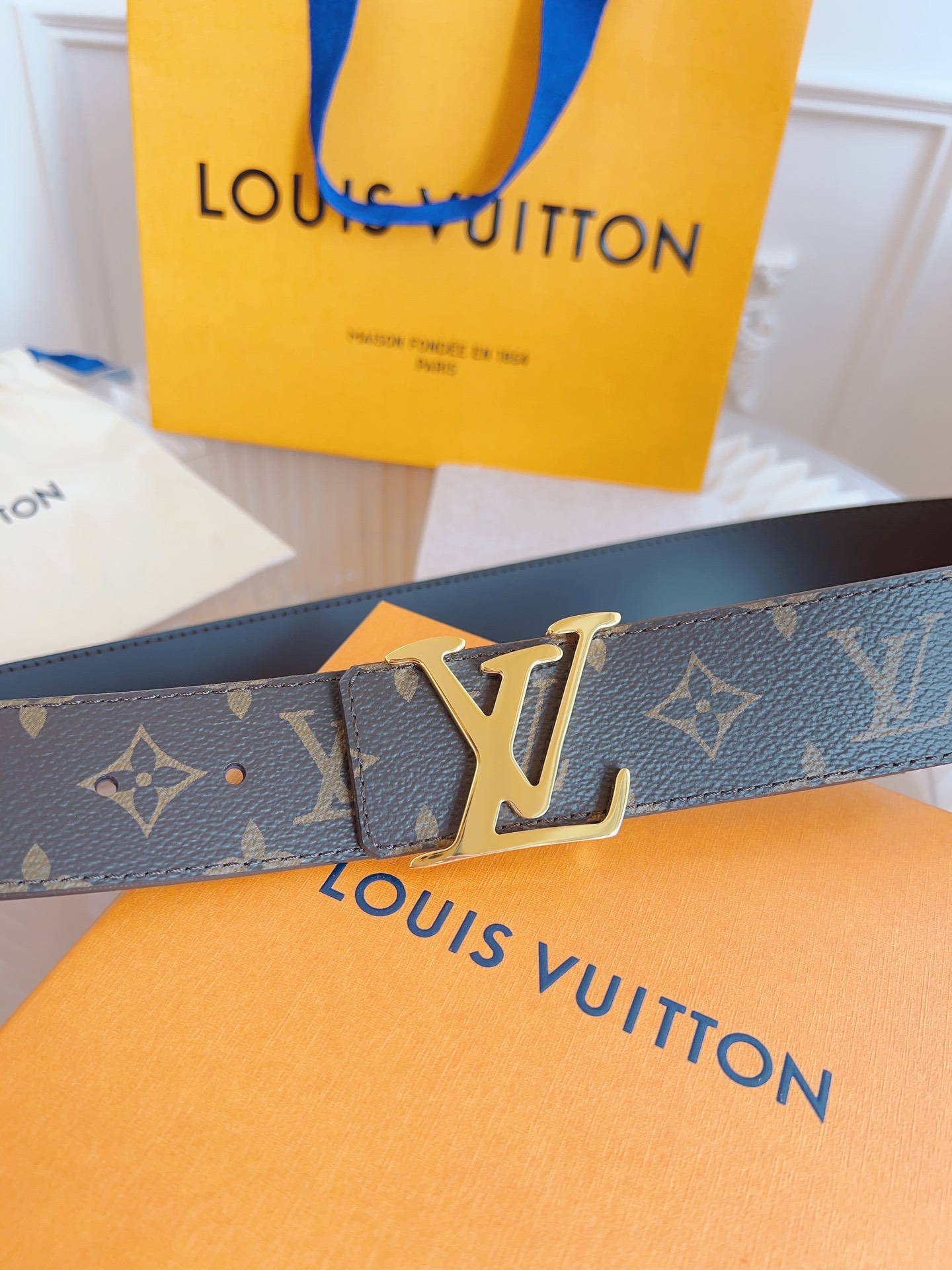 ルイ・ヴィトン「Louis Vuitton」ベルト モノグラムレザーベルト