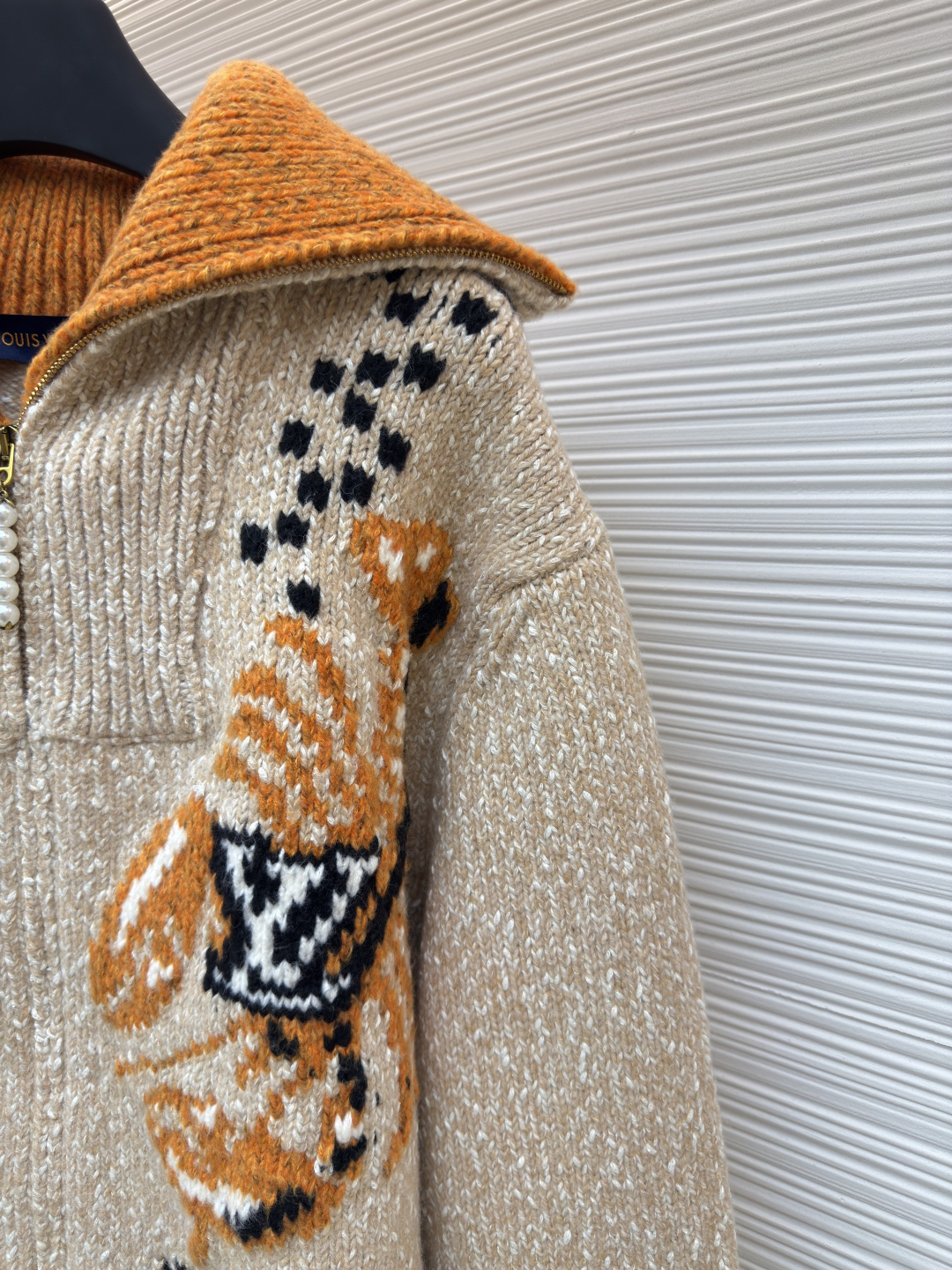 [ Louis Vuitton ] ルイ・ヴィトン  ロブスター編みウールニットジップコート