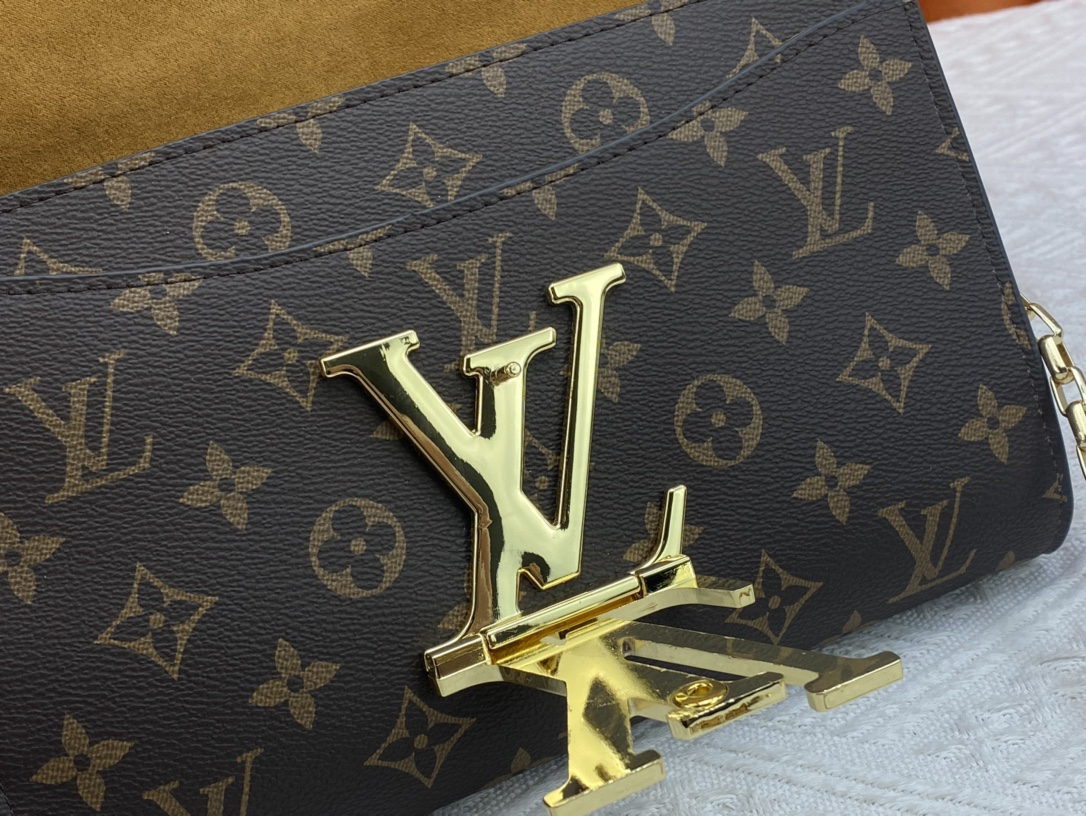 ルイ・ヴィトン「Louis Vuitton」レザーポケットウォレット レディース おしゃれ ショルダーバッグ