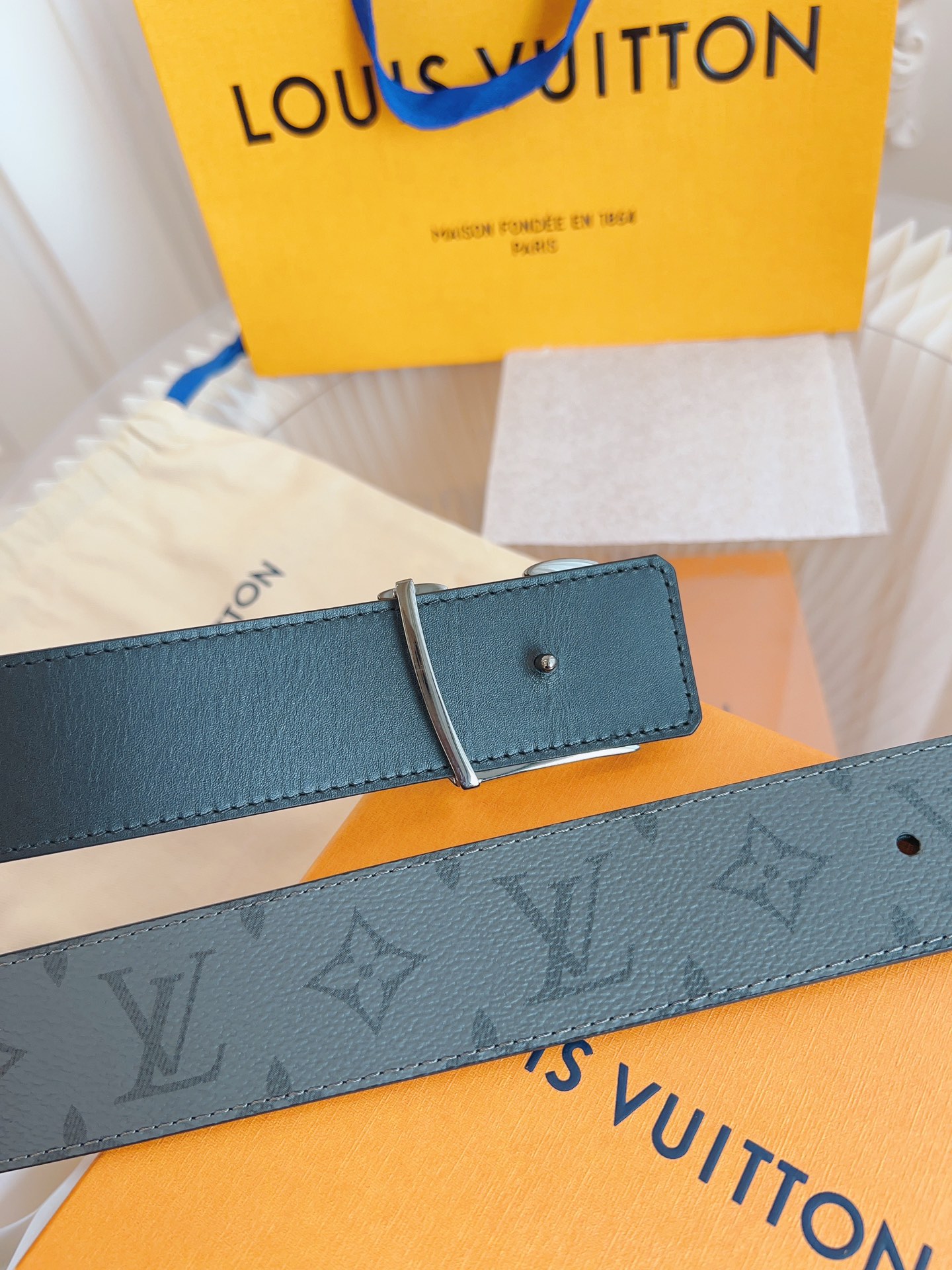 ルイ・ヴィトン「Louis Vuitton」ベルト モノグラムレザーベルト