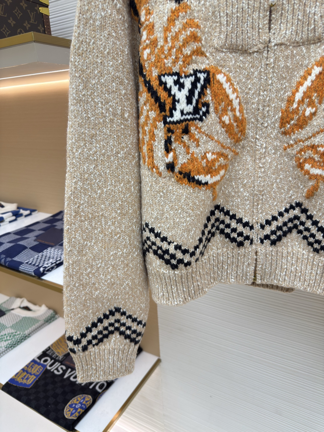 [ Louis Vuitton ] ルイ・ヴィトン  ロブスター編みウールニットジップコート