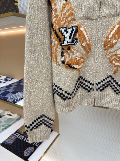 [ Louis Vuitton ] ルイ・ヴィトン  ロブスター編みウールニットジップコート