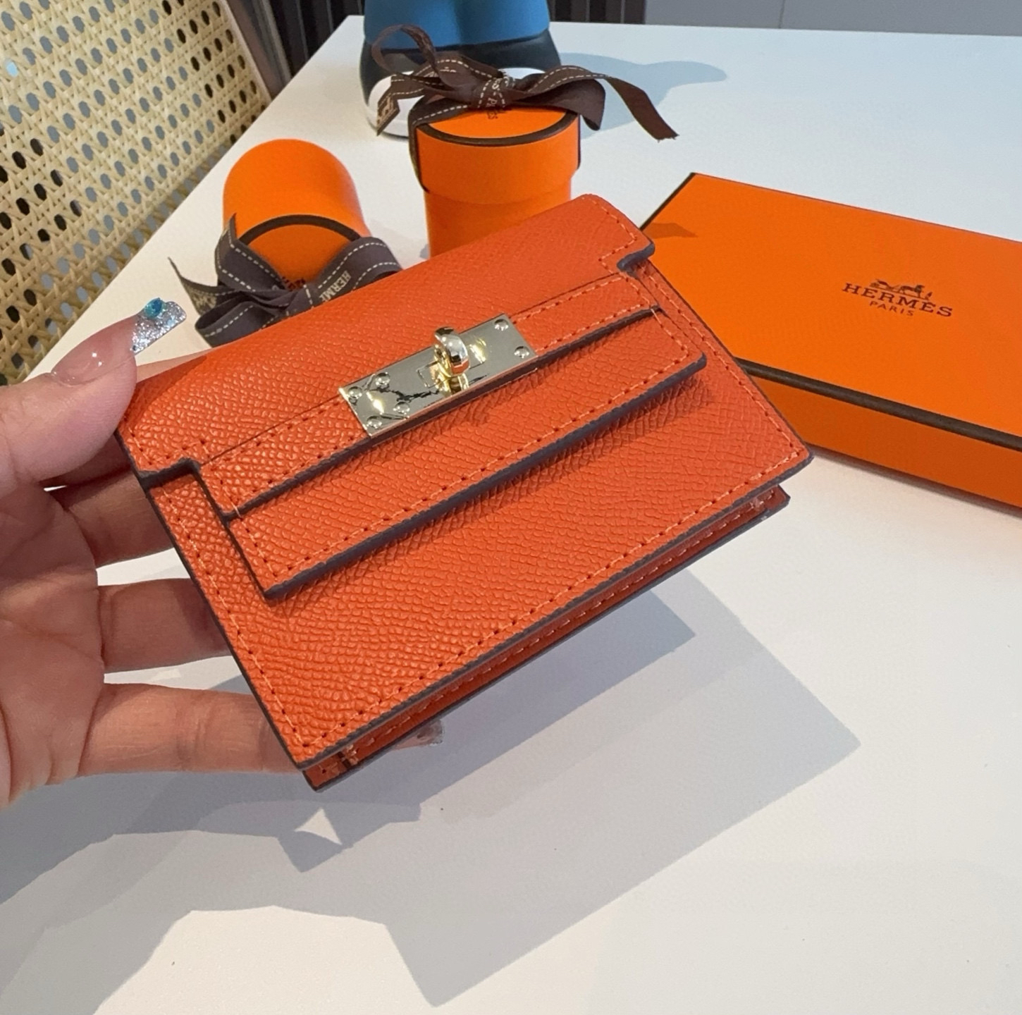 エルメス「Hermès」 レザーポケットウォレット