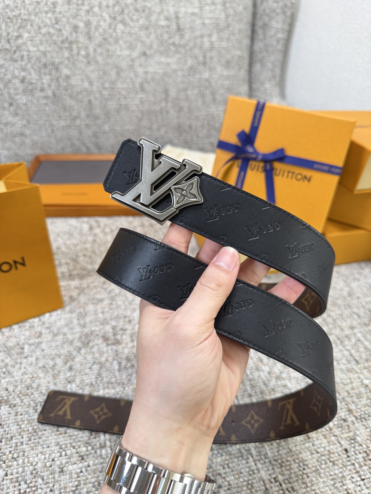 ルイ・ヴィトン「Louis Vuitton」ベルト モノグラムレザーベルト
