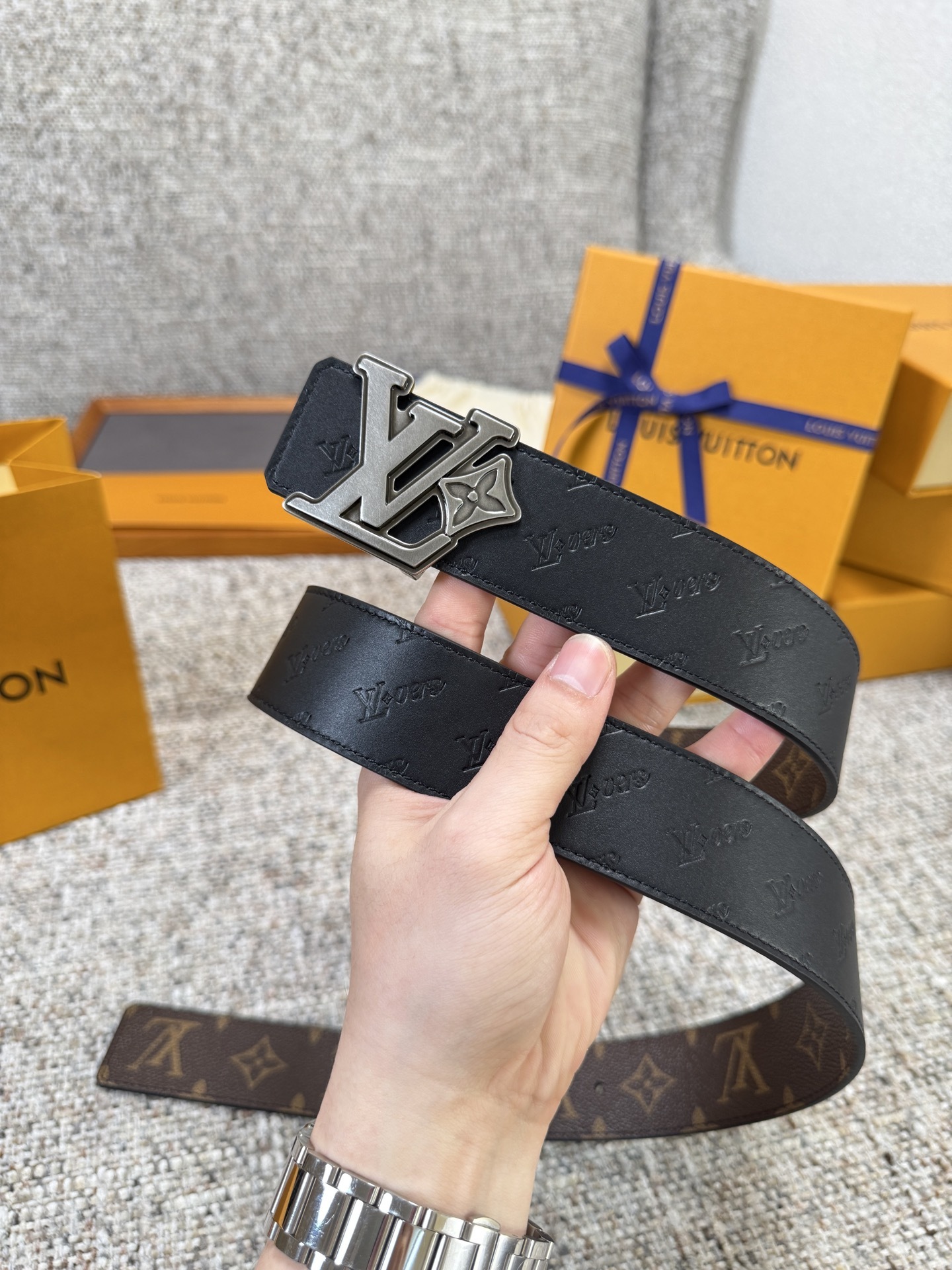 ルイ・ヴィトン「Louis Vuitton」ベルト モノグラムレザーベルト