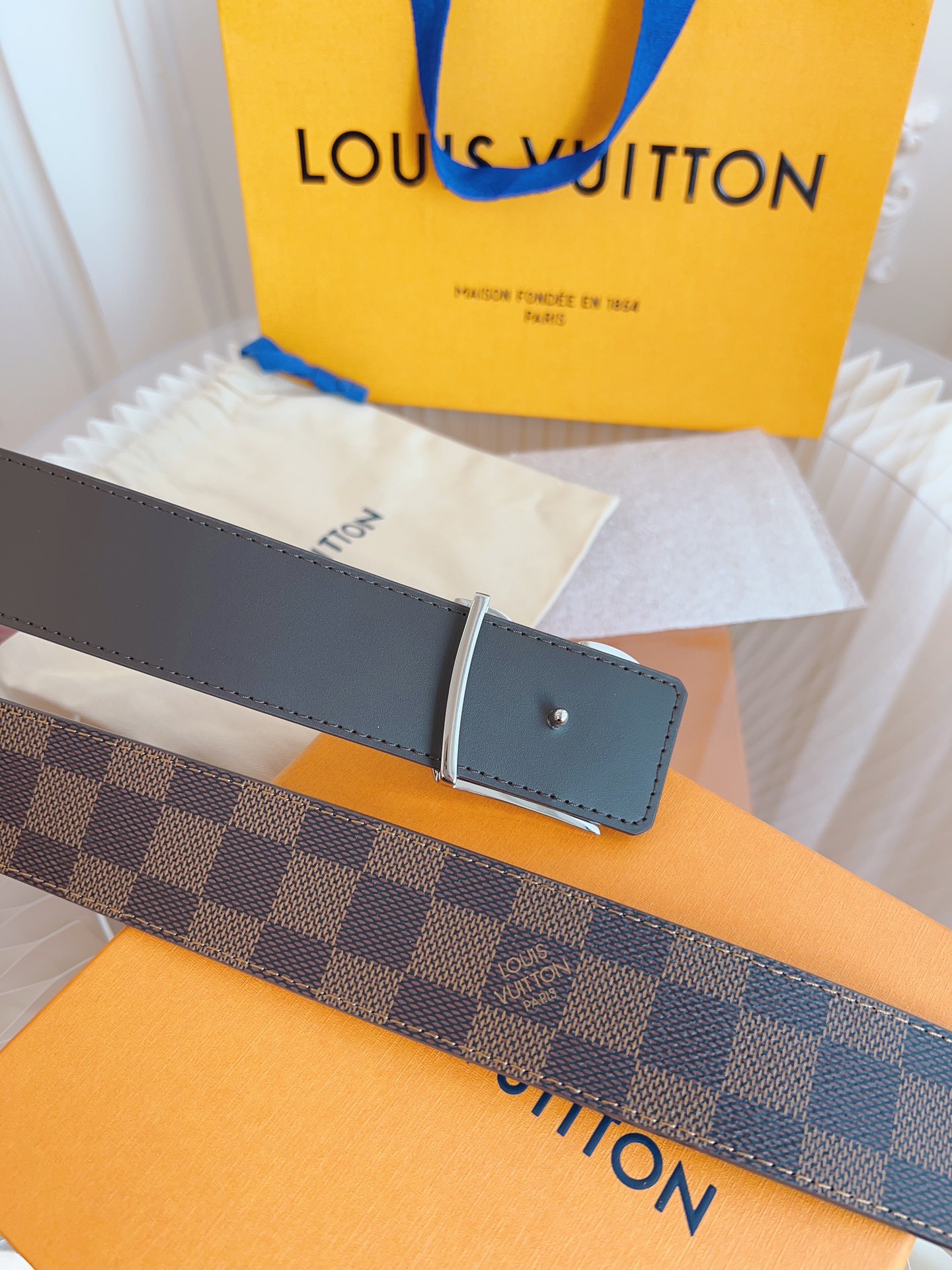 ルイ・ヴィトン「Louis Vuitton」ベルト モノグラムレザーベルト