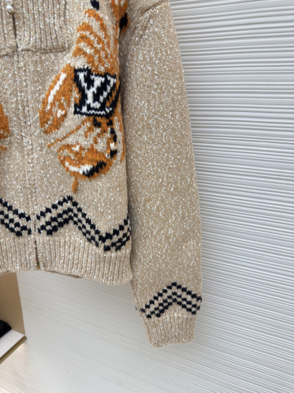 [ Louis Vuitton ] ルイ・ヴィトン  ロブスター編みウールニットジップコート