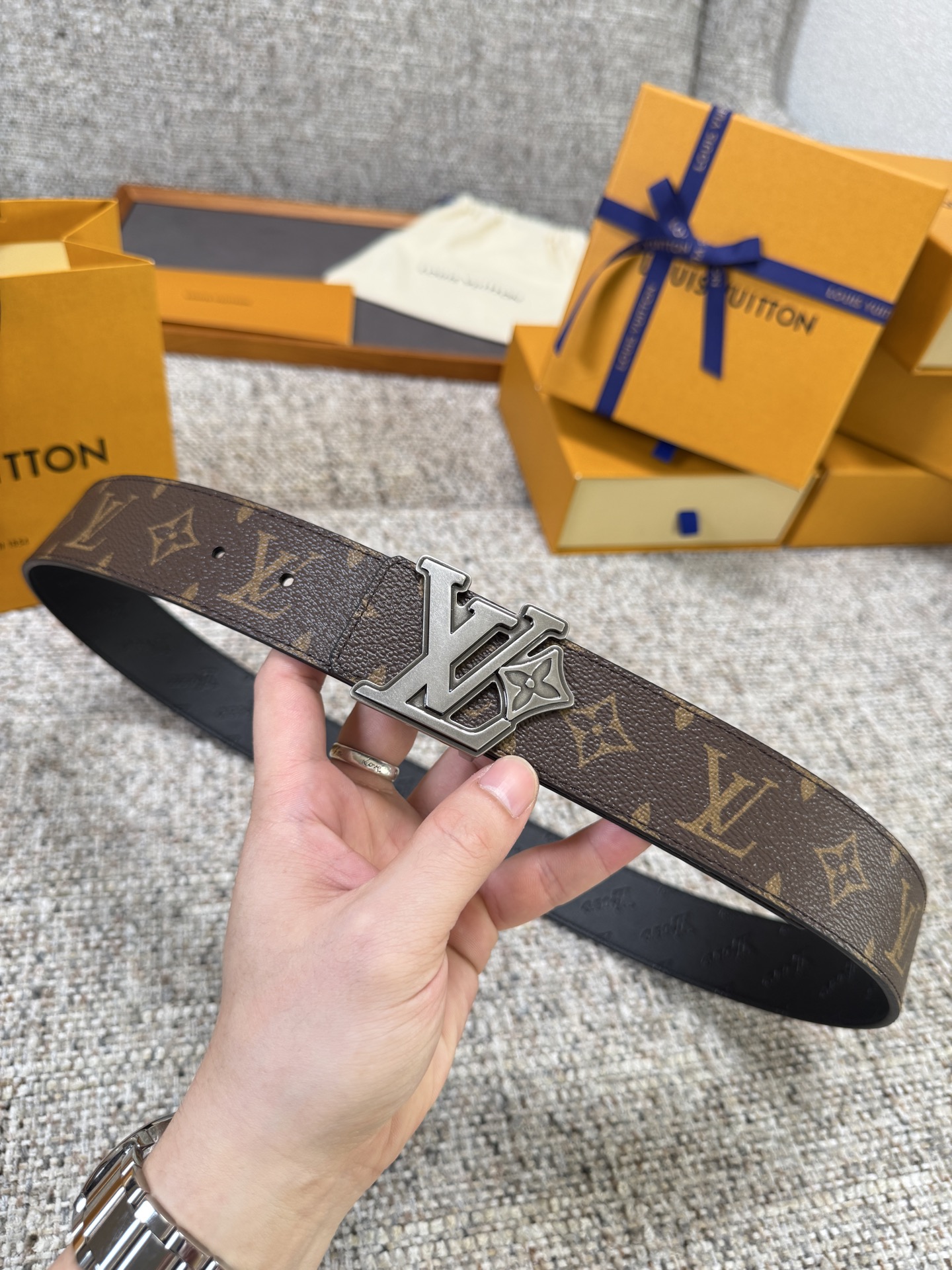 ルイ・ヴィトン「Louis Vuitton」ベルト モノグラムレザーベルト